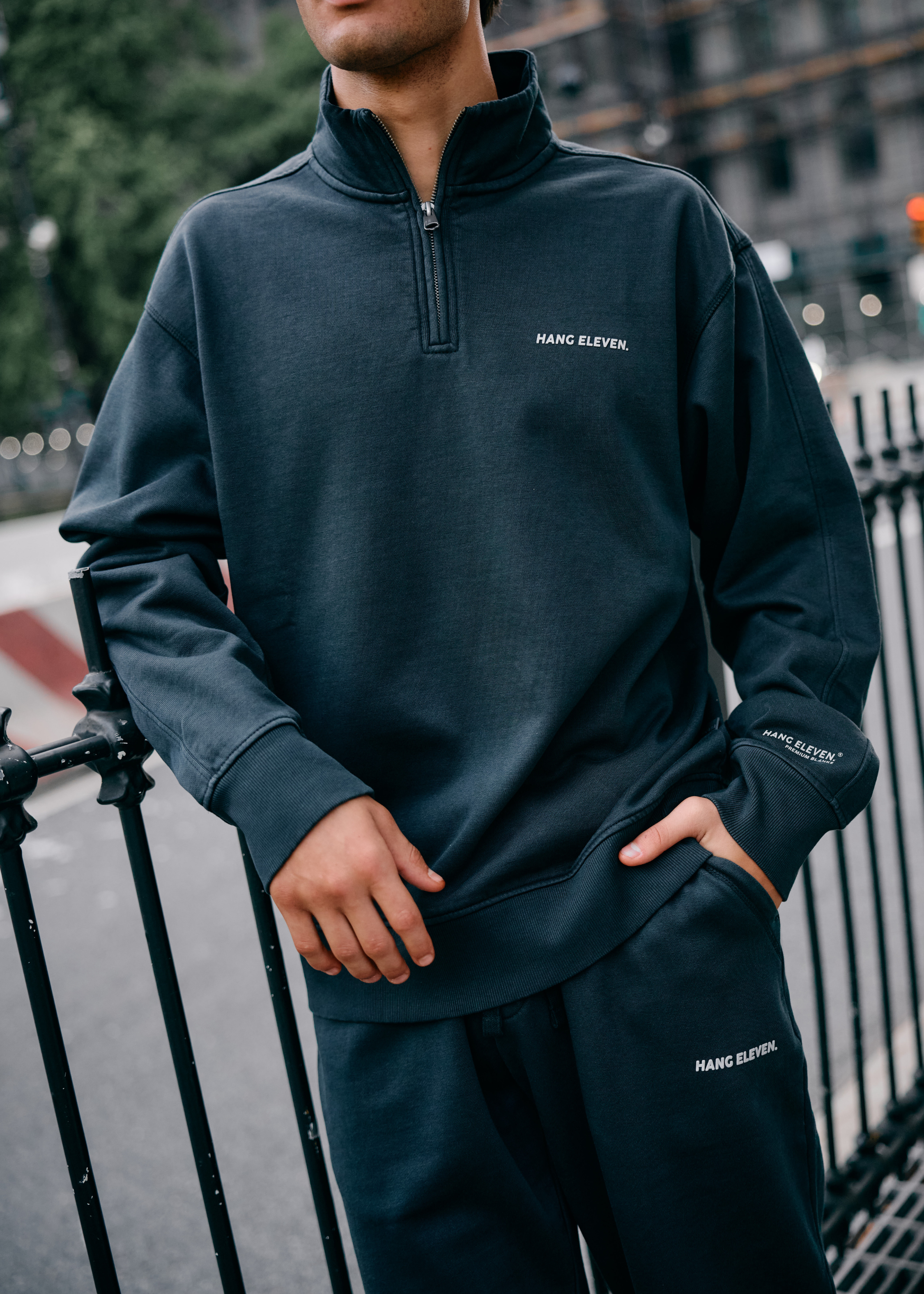 Premium Blanks Half Zip - Acid Wash