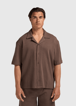 Relaxed Waffle Shirt - Espresso