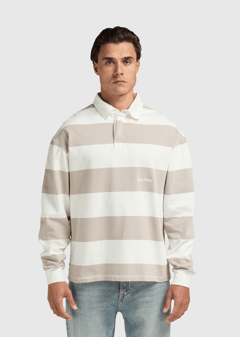 Big Stripe Polo - Sand
