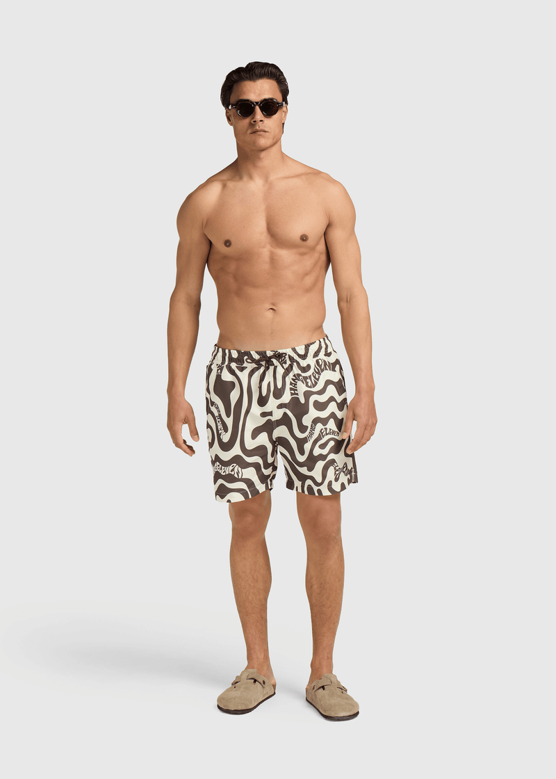 Short de bain camouflage - Marron