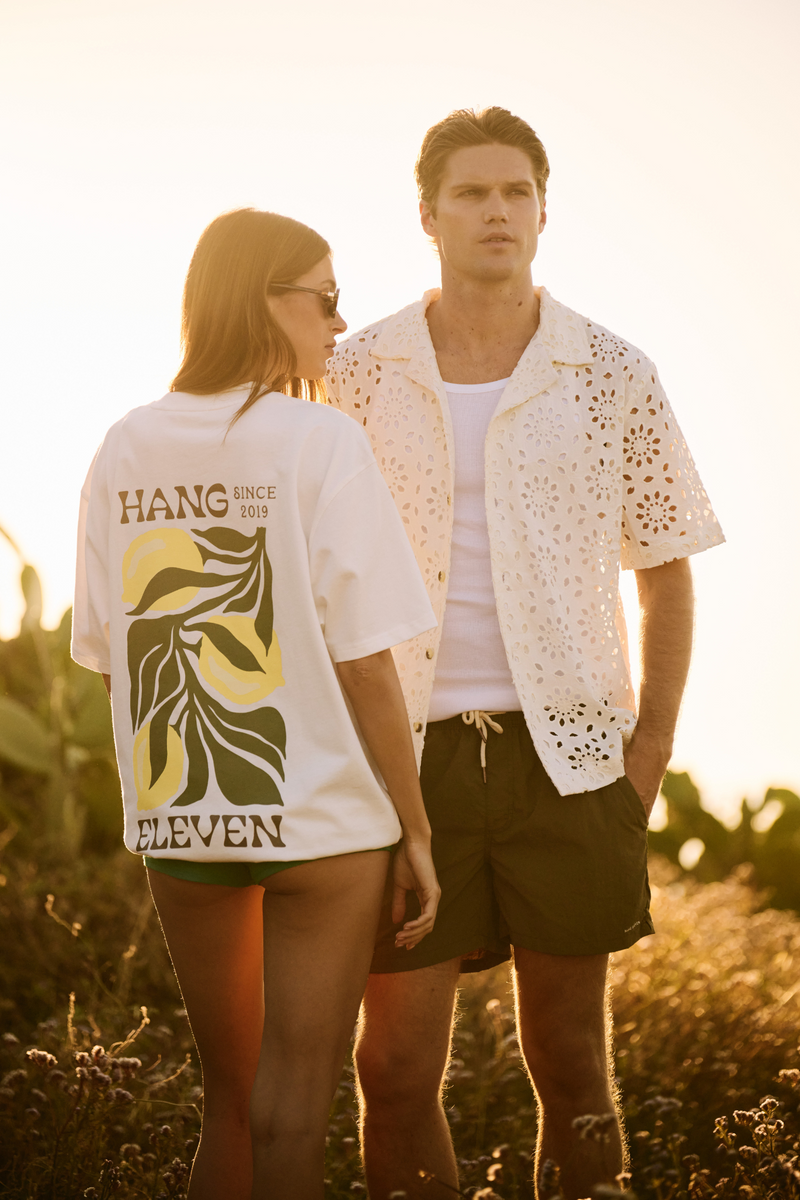 Flower Crochet Shirt - White Sand