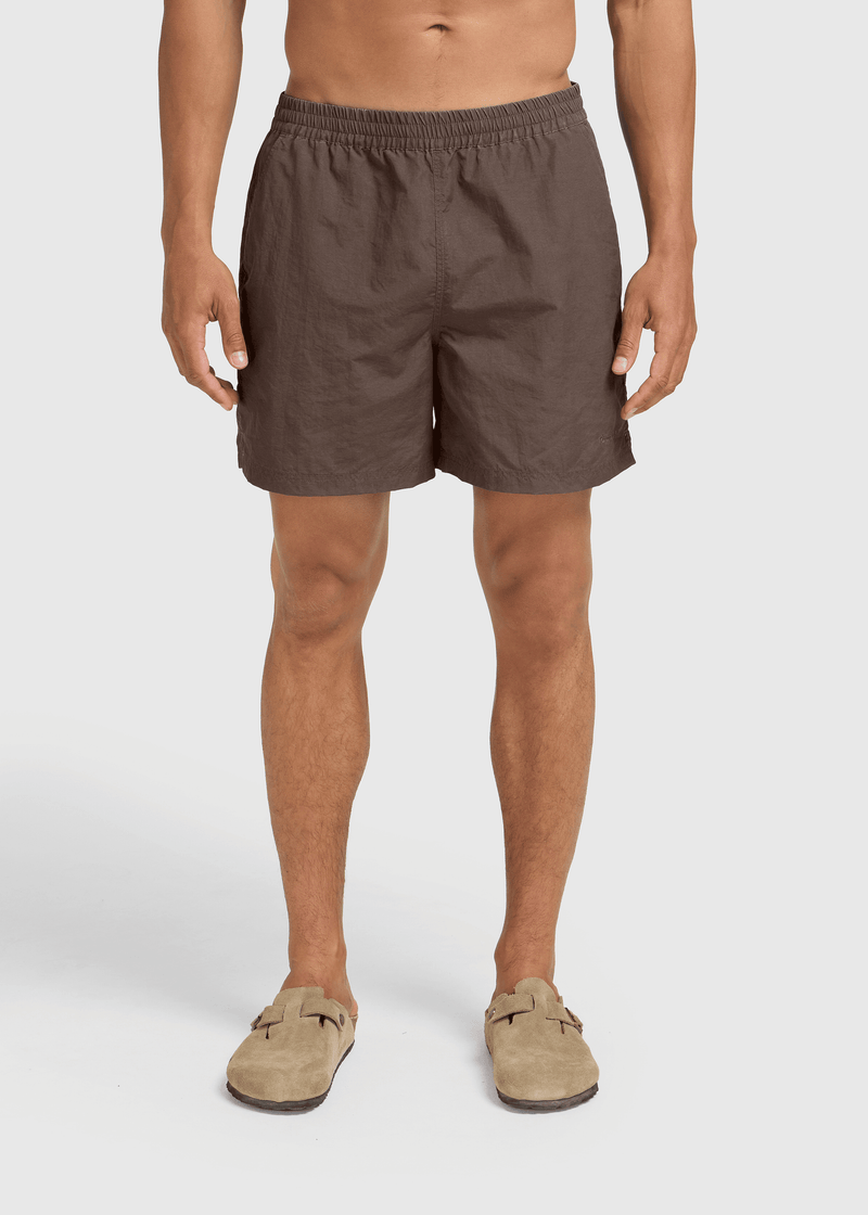 Washed Beach Short - Chocolate Brown