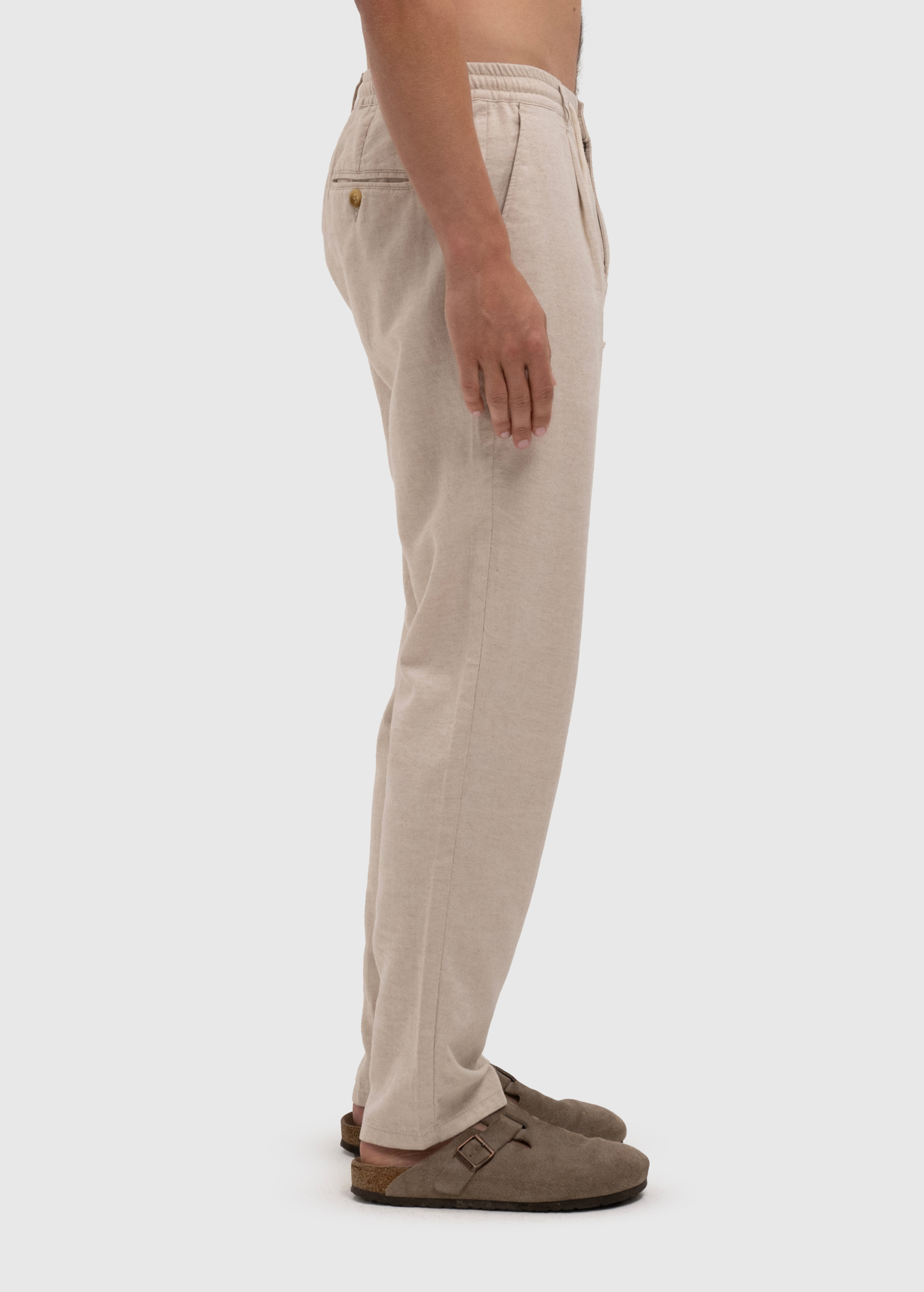 Baggy Linen Pants - Sand