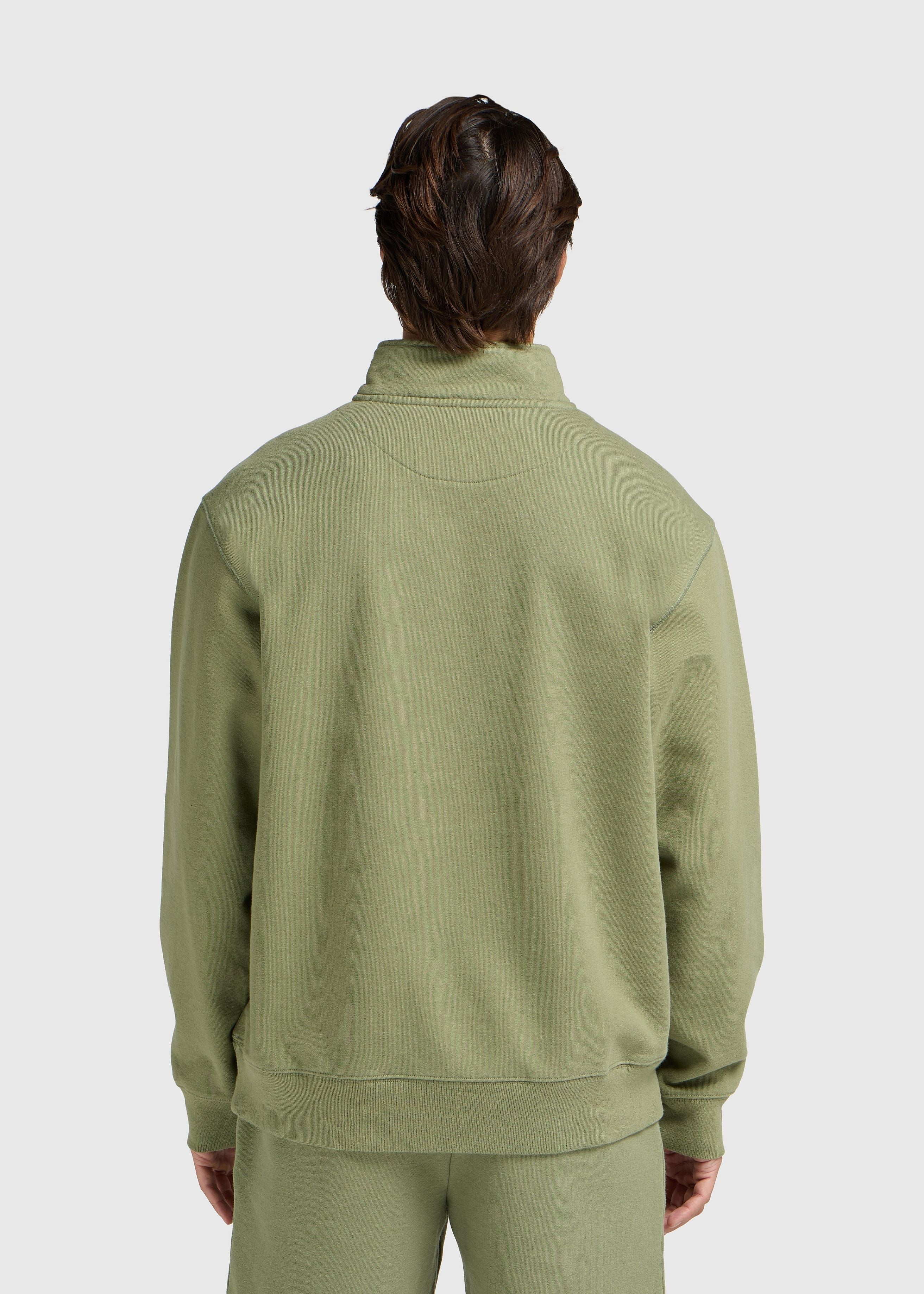 Vintage Washed Half Zip - Moss Green