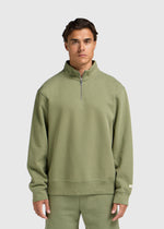Vintage Washed Half Zip - Moss Green