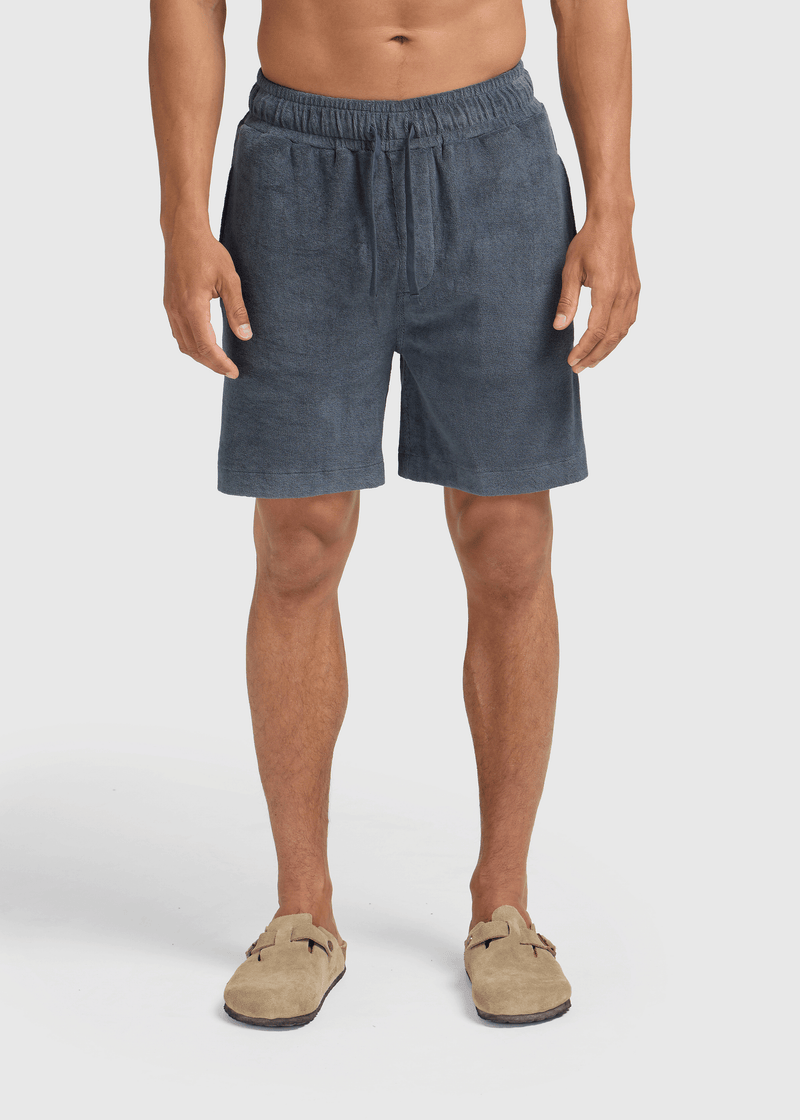 Frottee-Shorts - Marineblau