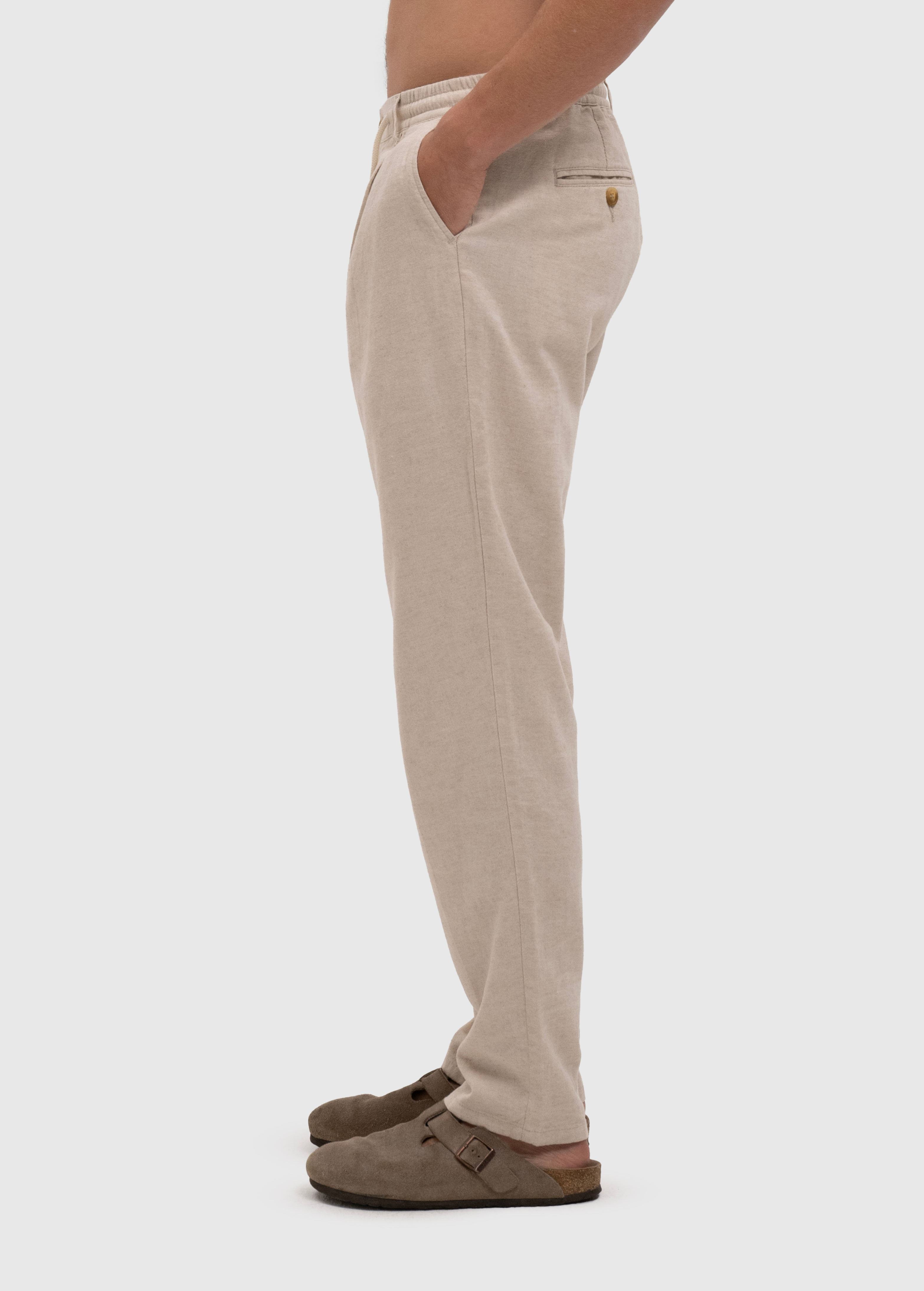 Baggy Linen Pants - Sand