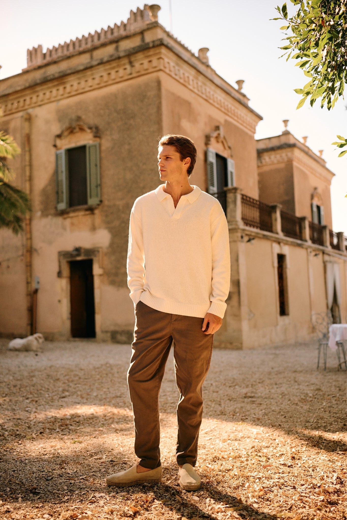 Polo en Tricot Boucle - Ecru