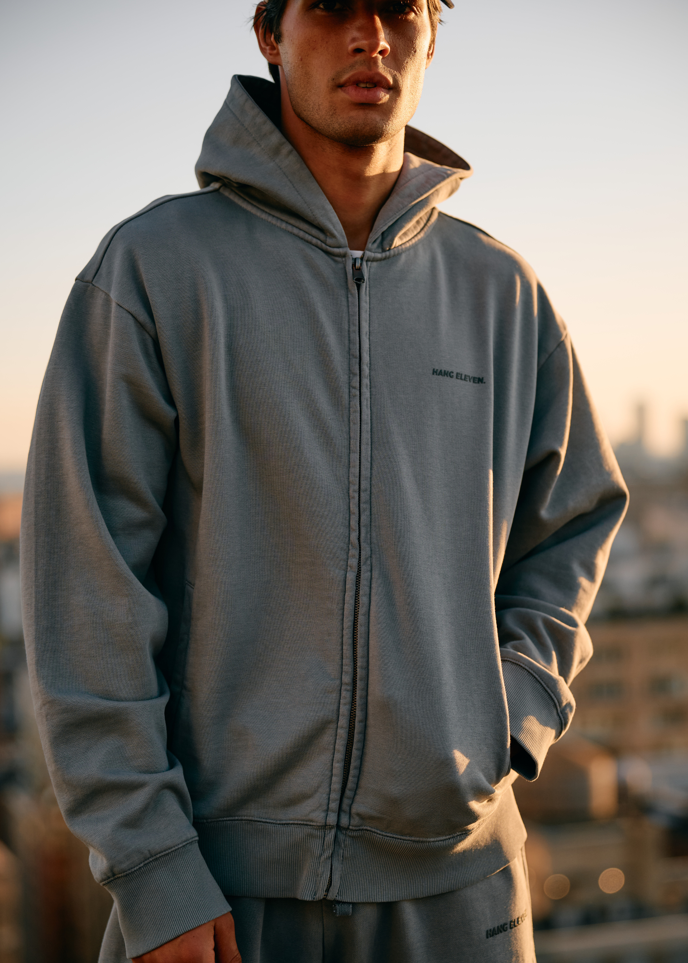 Premium Blanks Full Zip - Washed Grey