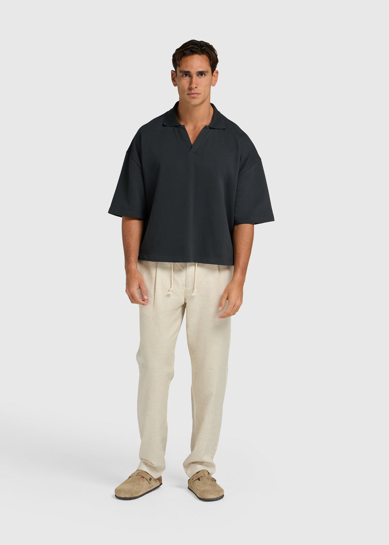 The Boxy Polo - Off Black