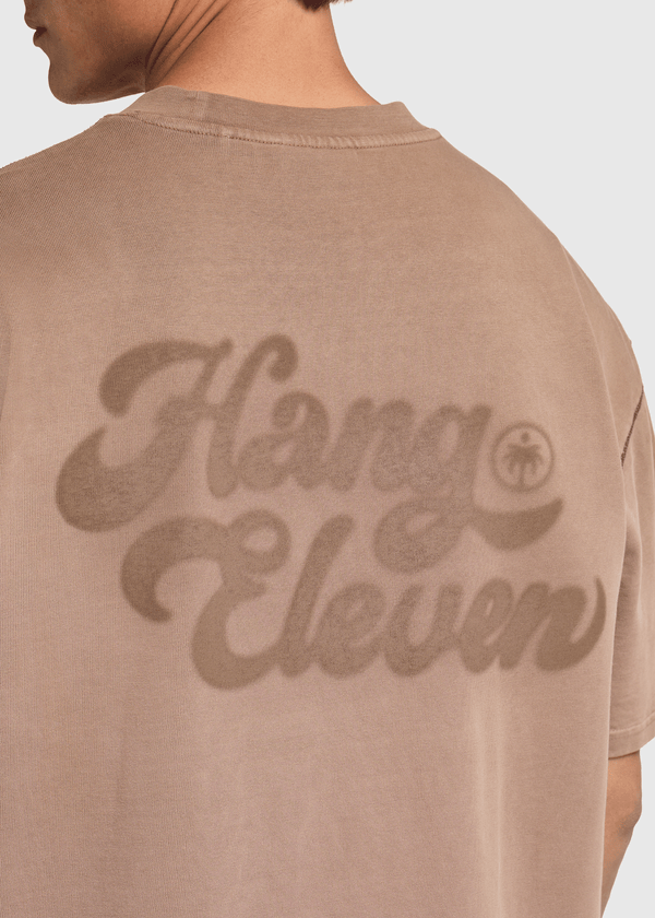 T-shirt de marque lavé - Marron