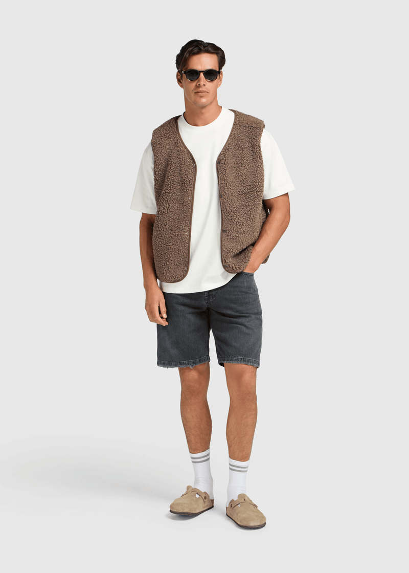 Premium Teddy Vest - Brown