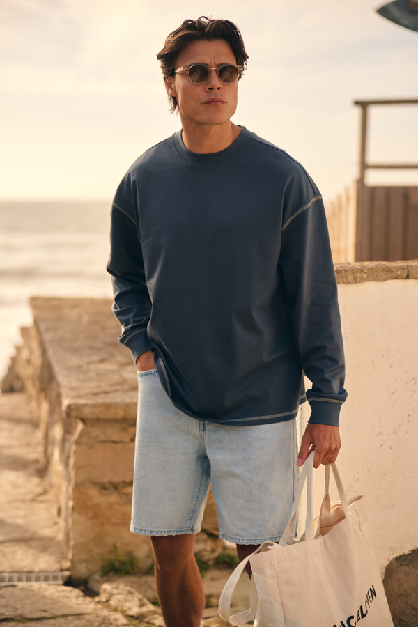 Contrast Longsleeve - Ombre Blue