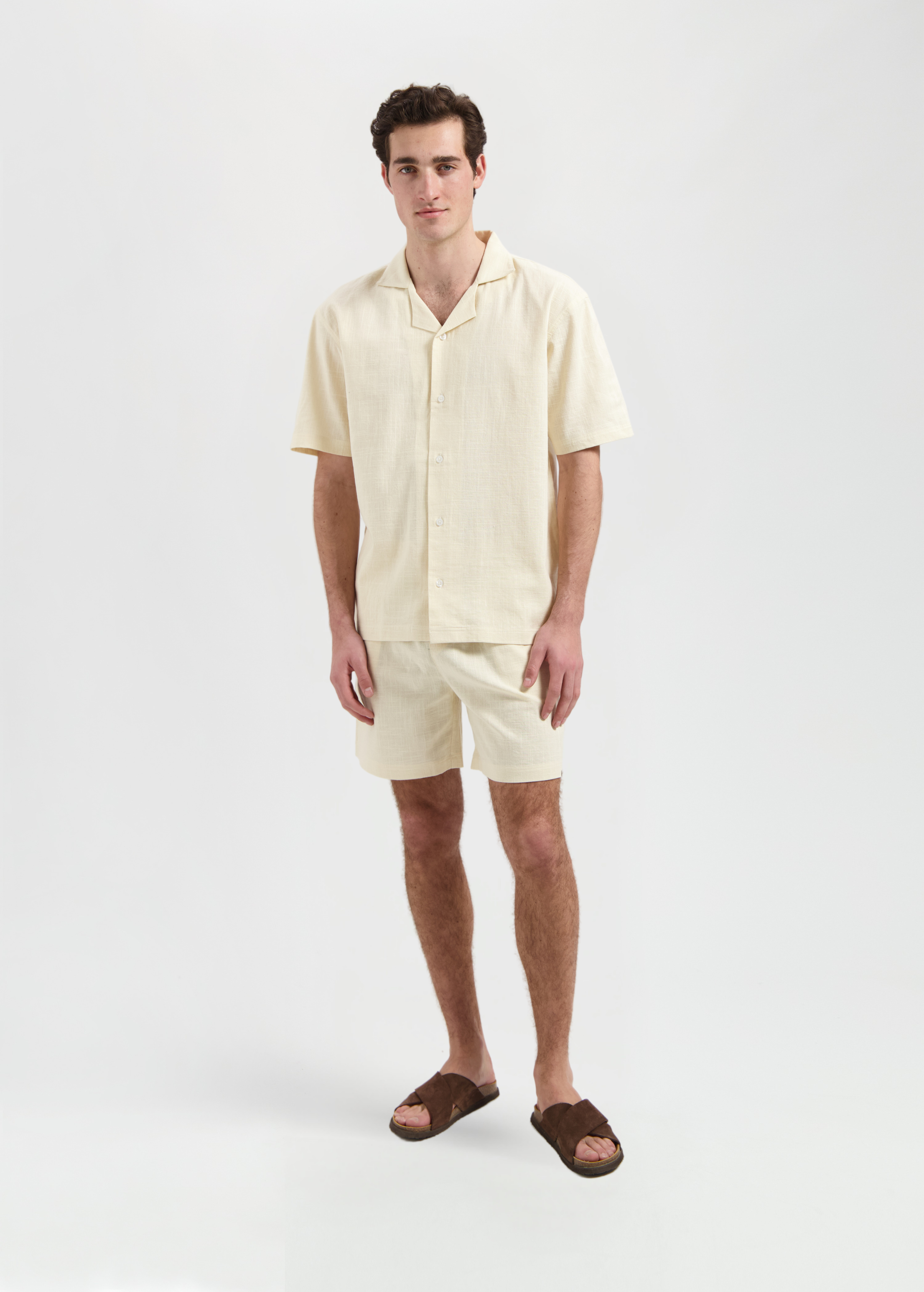 Uni Slub Short - Blanc cassé