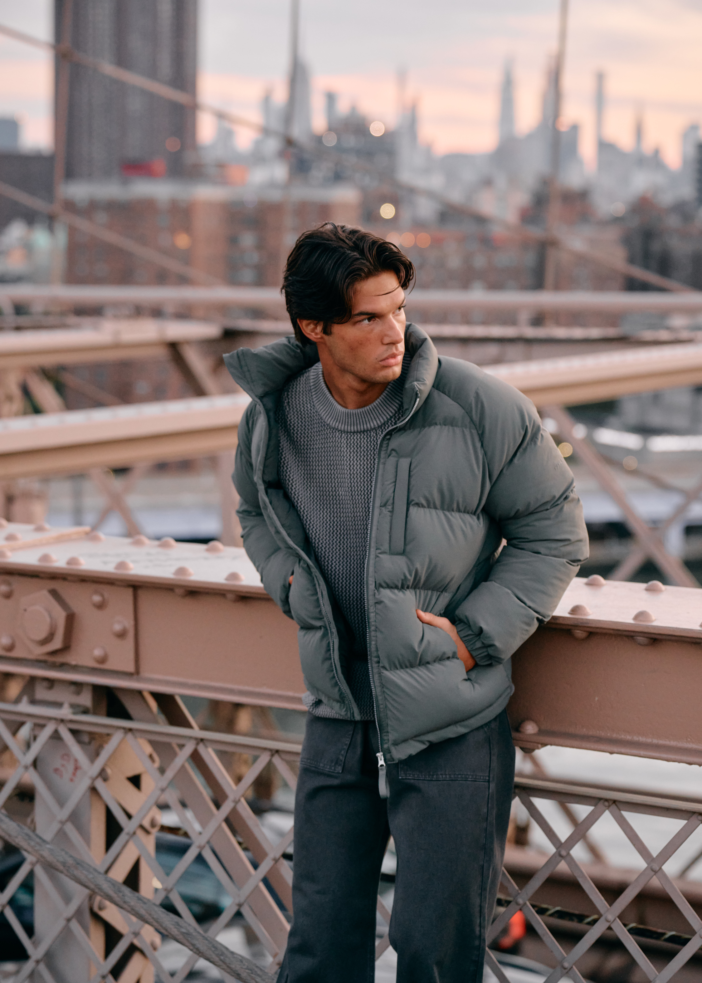 Ripstop Puffer Jacket - Dark Green