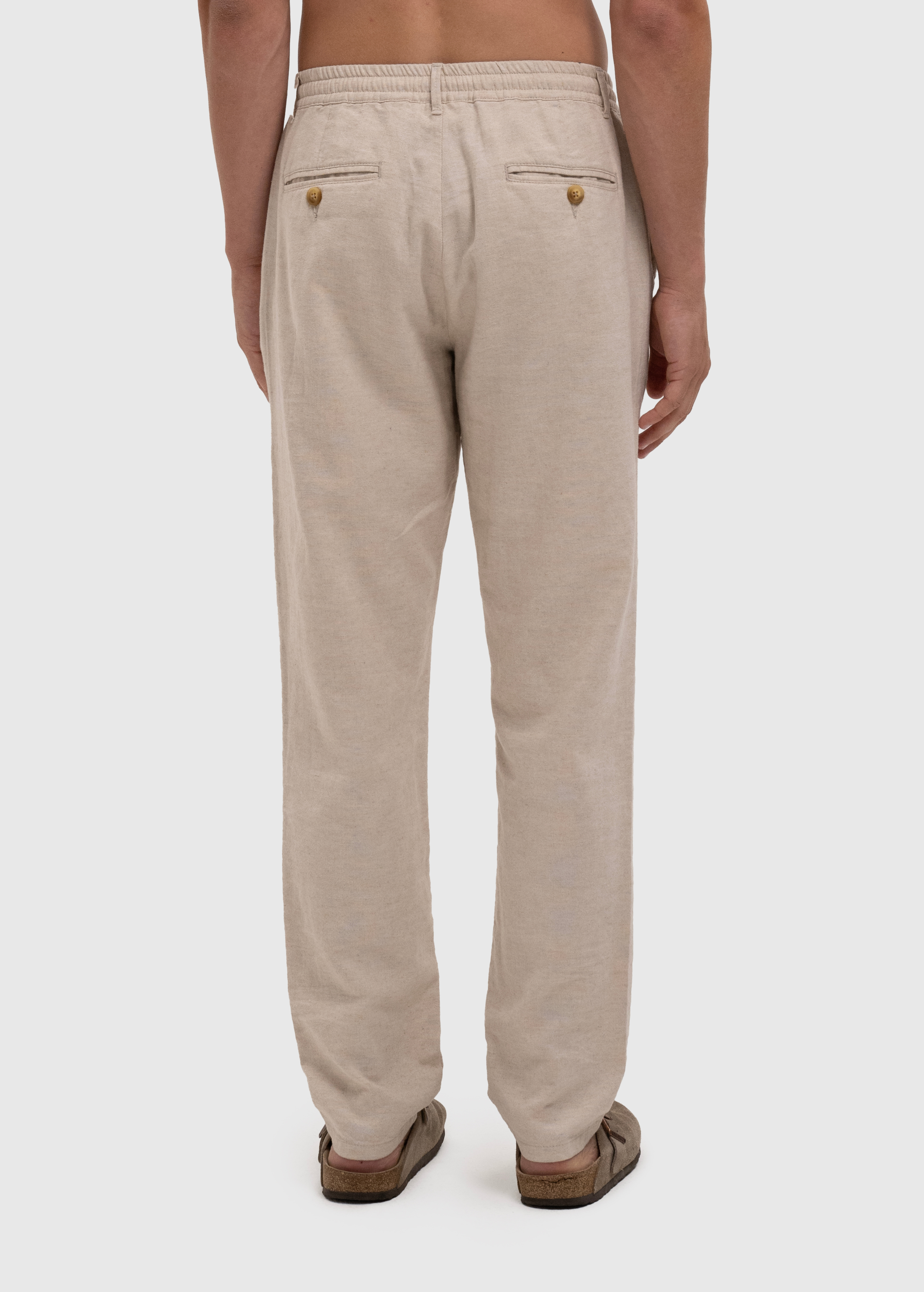 Baggy Linen Pants - Sand