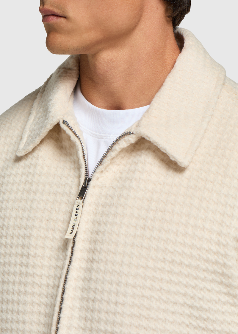 Padded Houndstoot Overshirt - Sand