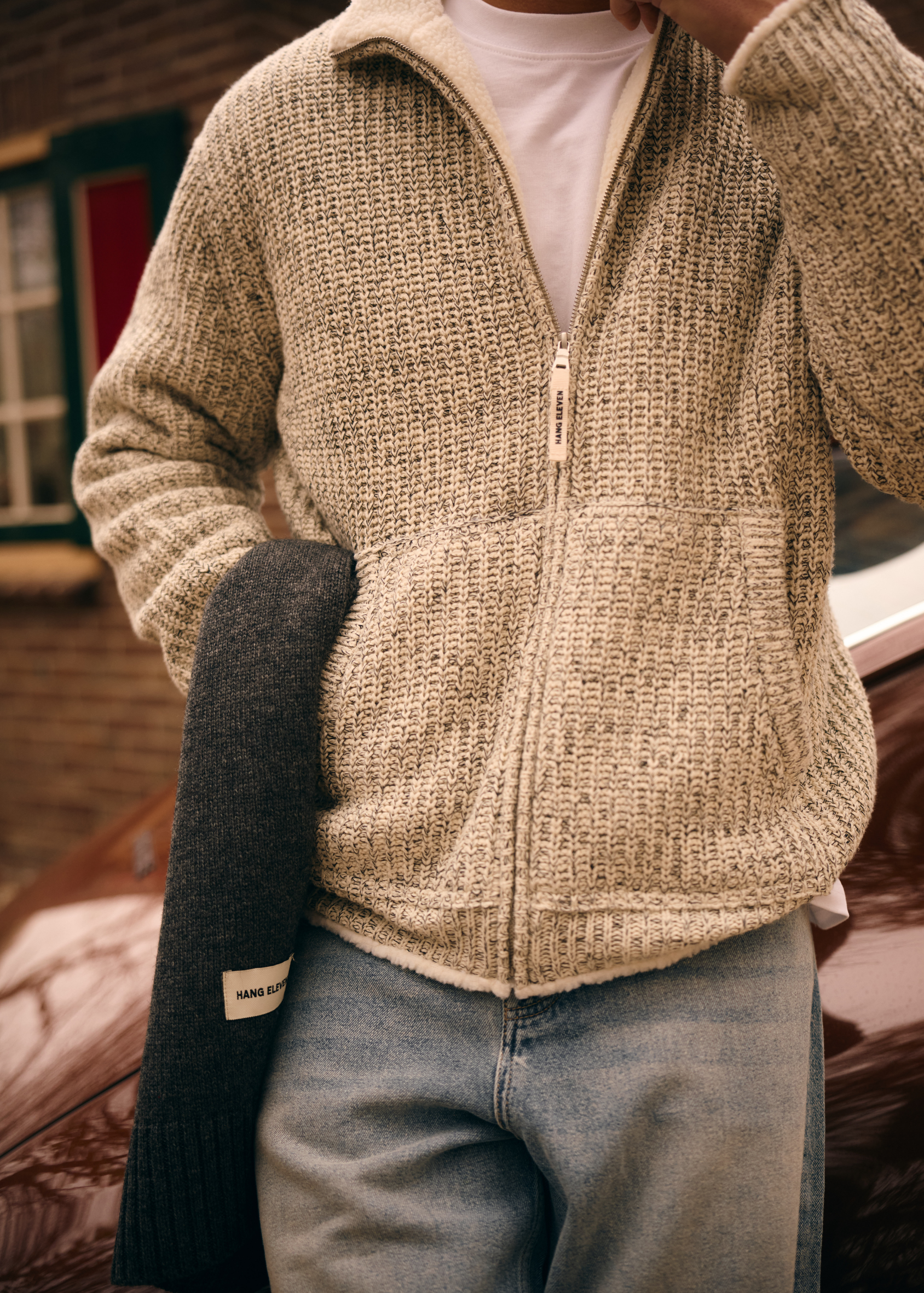 Heavy Knit Vest - Grey Melee