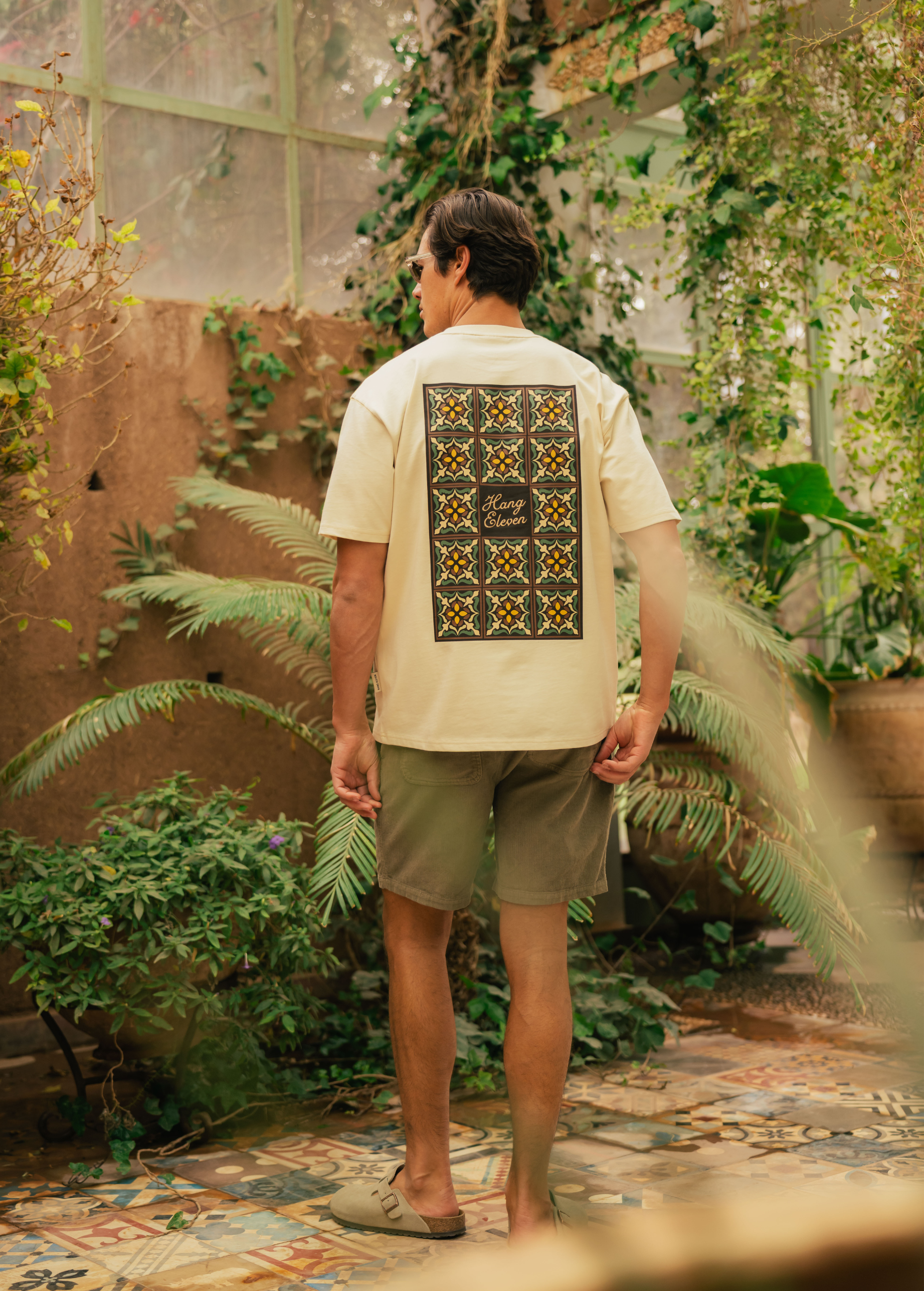 Full House Of Tiles Tee - White Sand