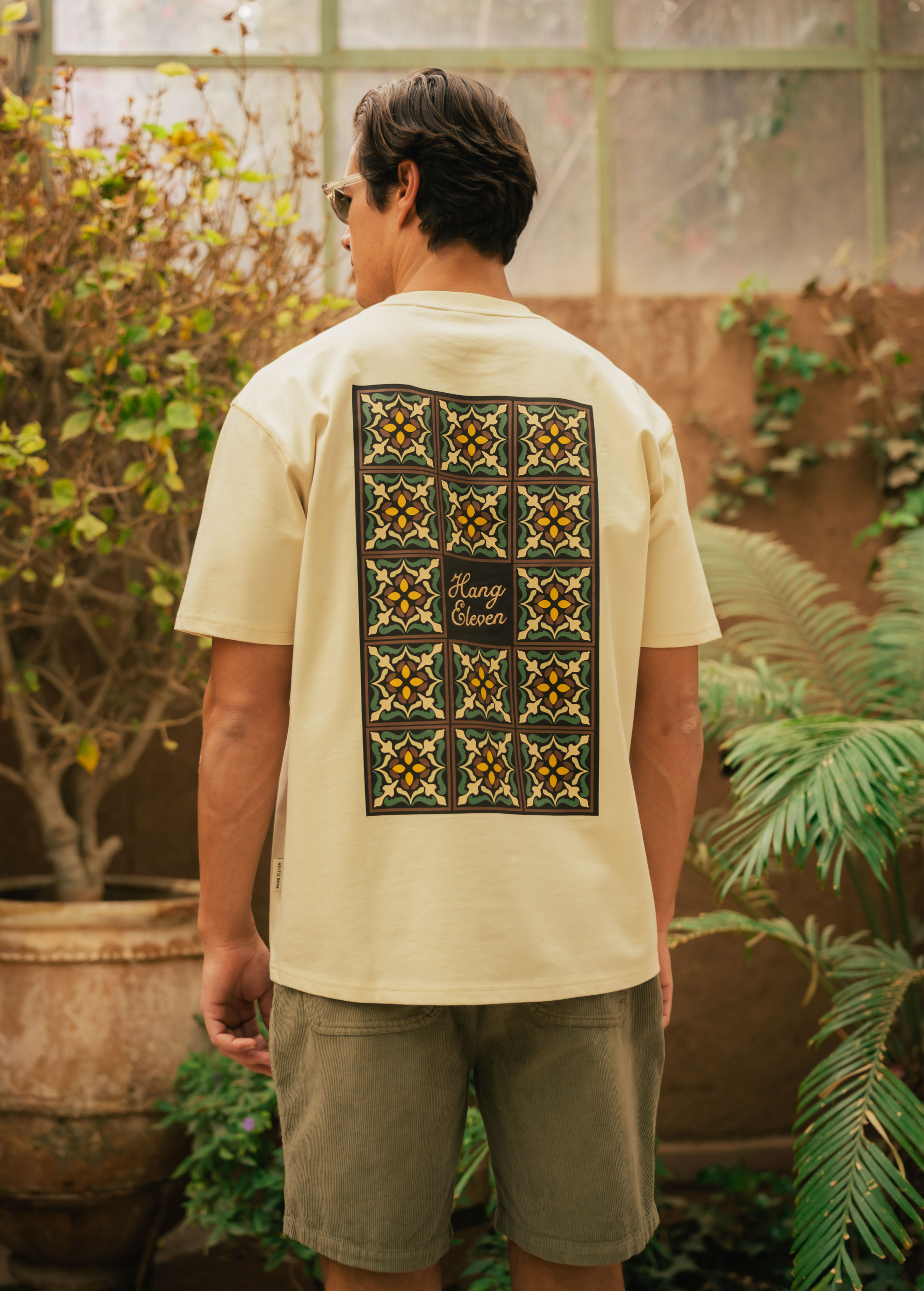 Full House Of Tiles Tee - White Sand
