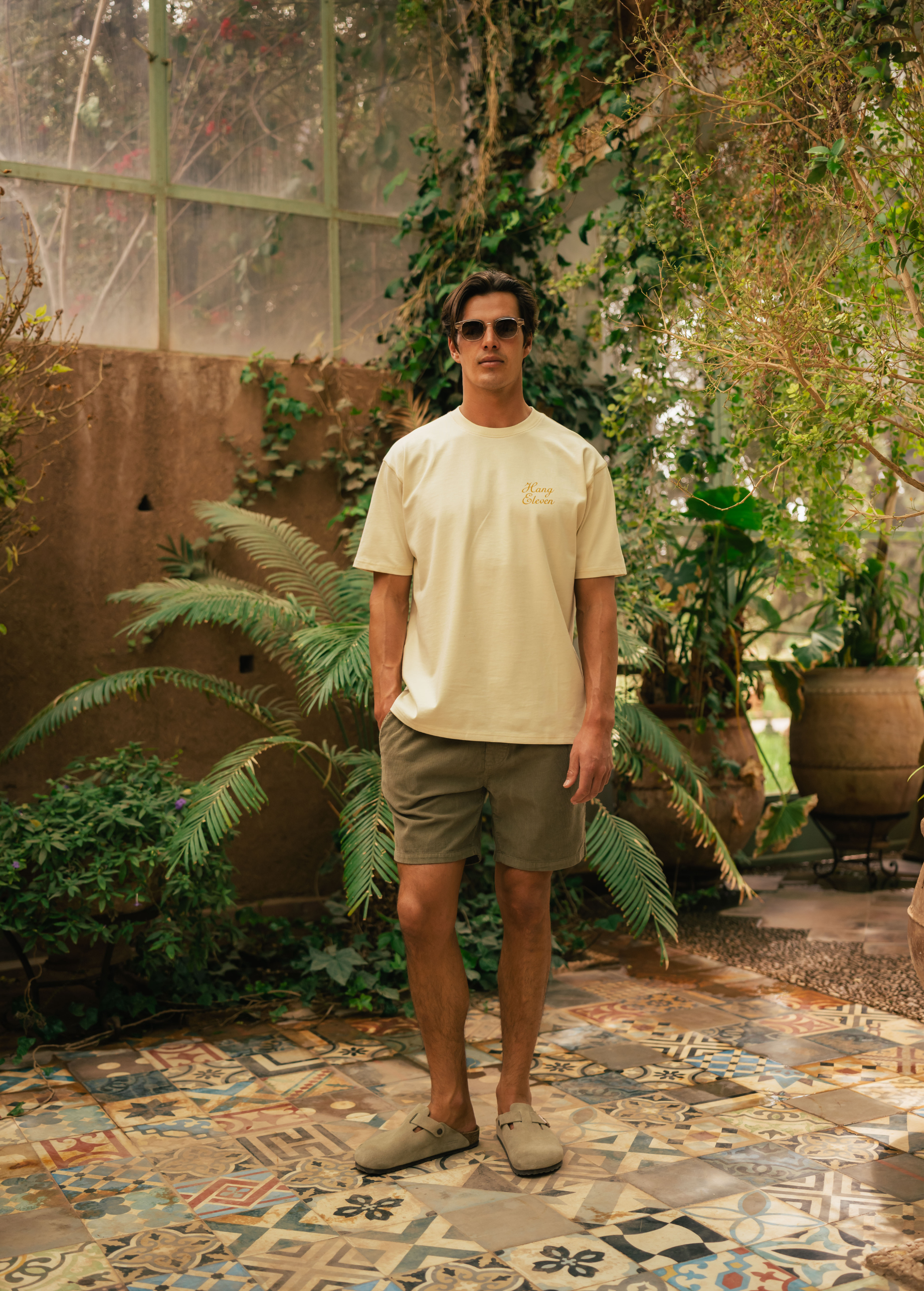 Full House Of Tiles Tee - White Sand