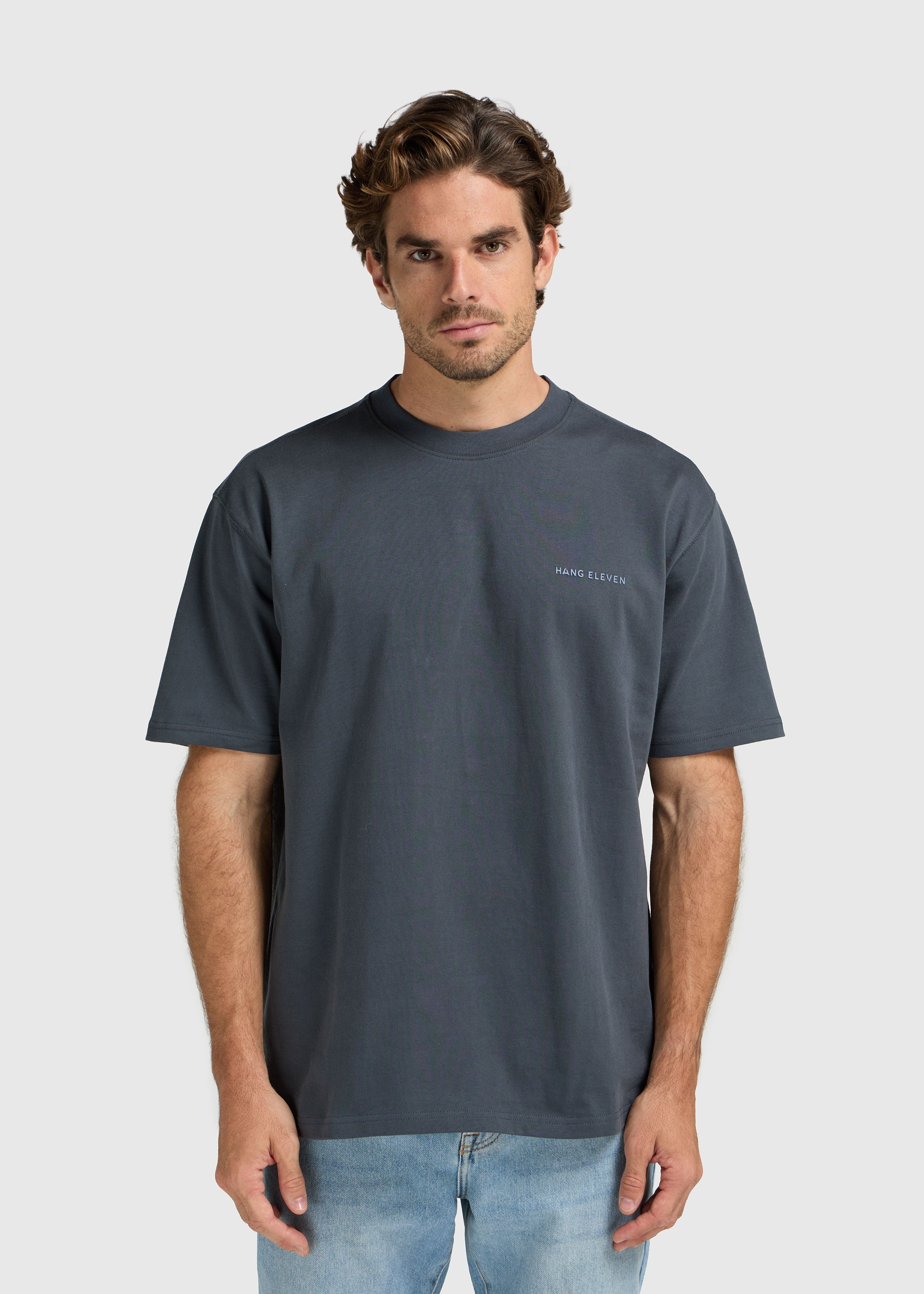 Floral Tee - Ombre Blue