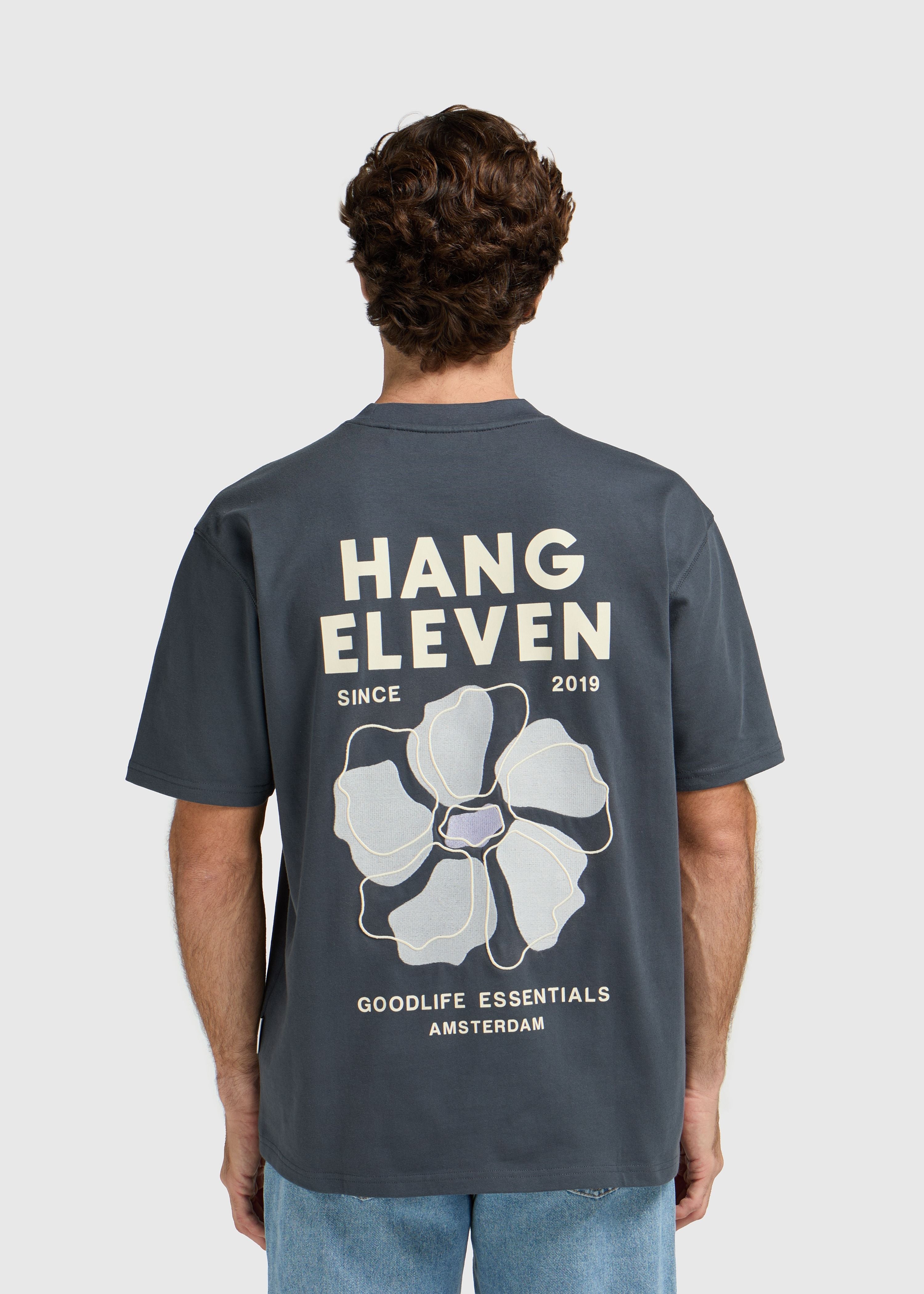 Floral Tee - Ombre Blue