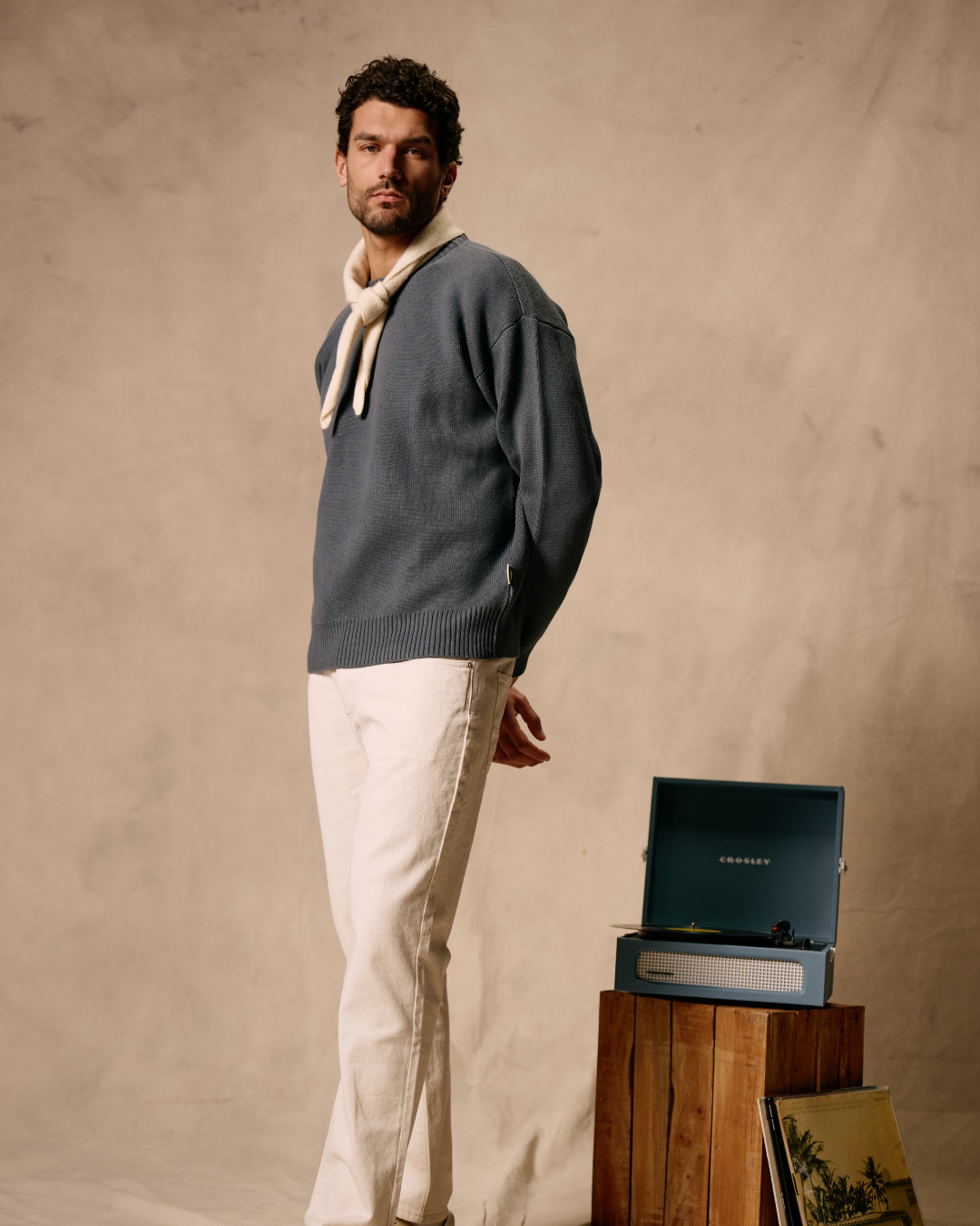 Paradise Knit Crewneck - Ombre Blue