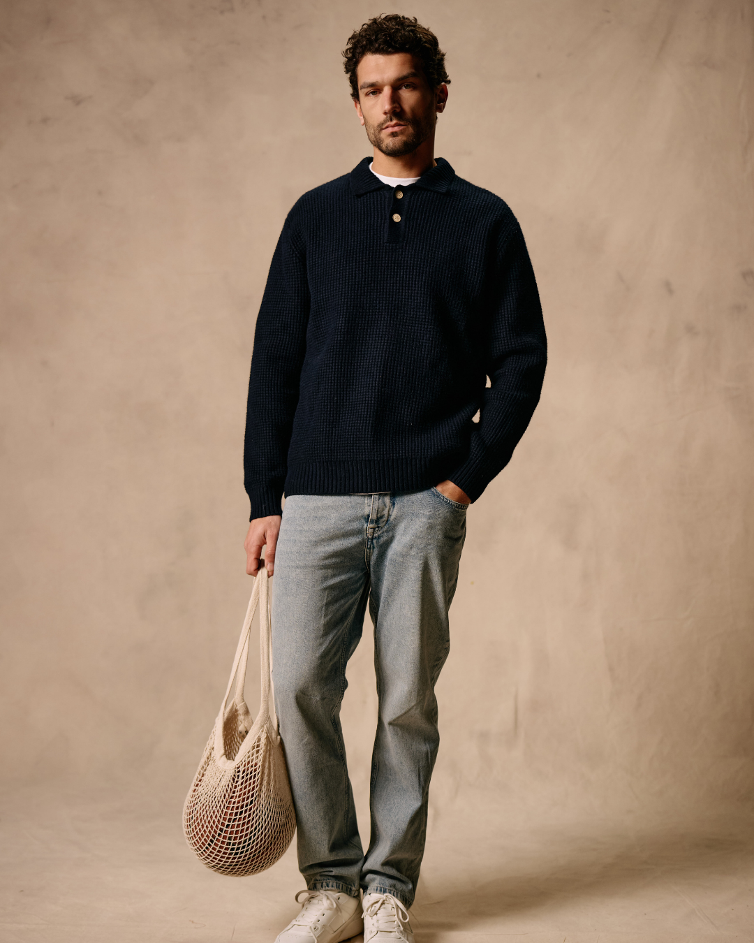 Heavy Structure Polo - Navy Blue