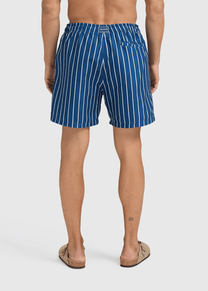 Striped Swim Short - Navy