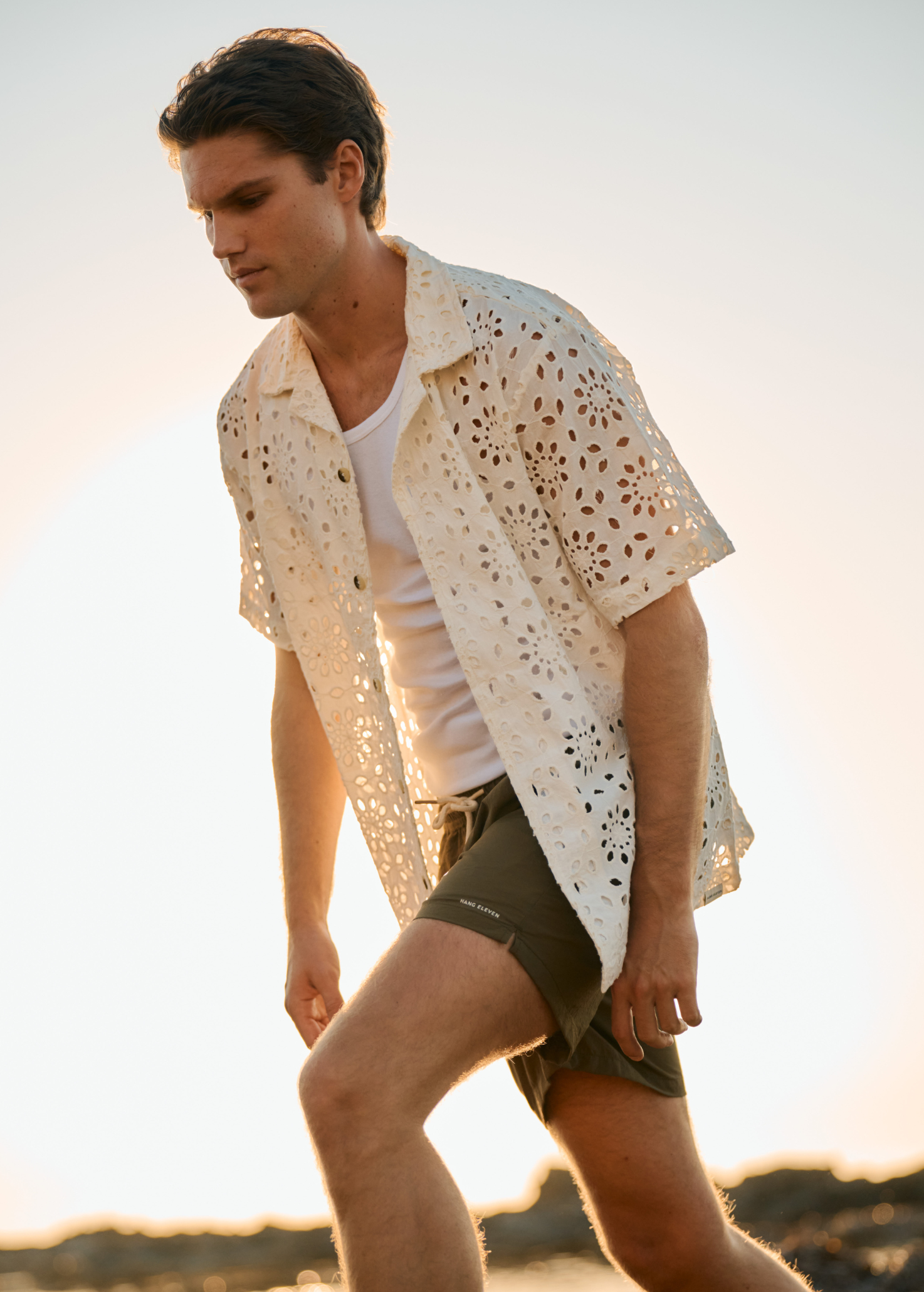 Flower Crochet Shirt - White Sand.