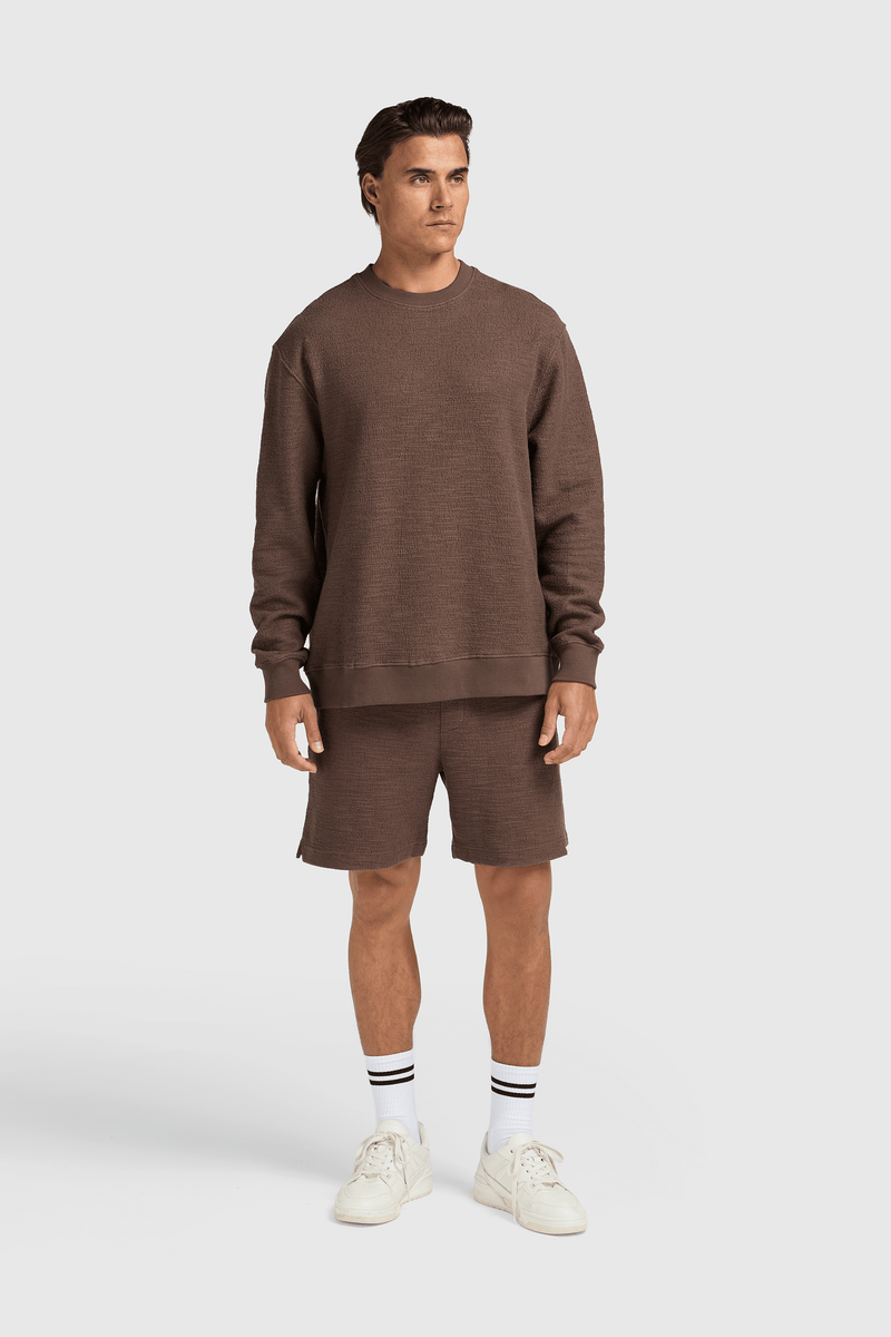 Bouclé Crewneck - Brown