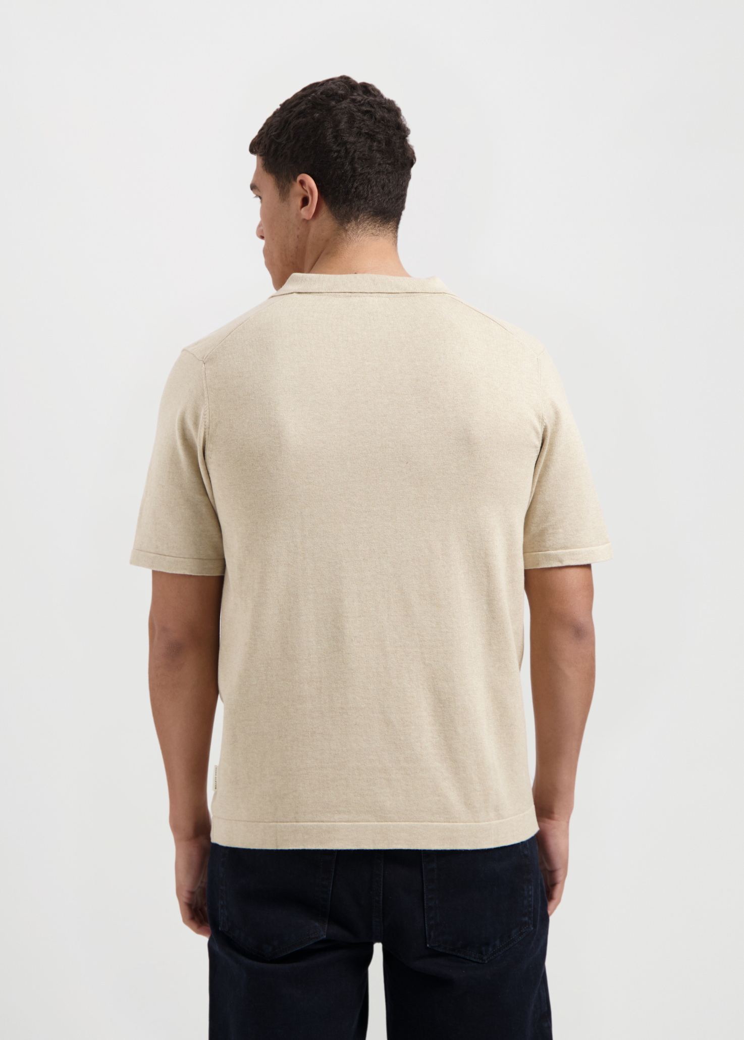 Knitted Polo - Sand Melange