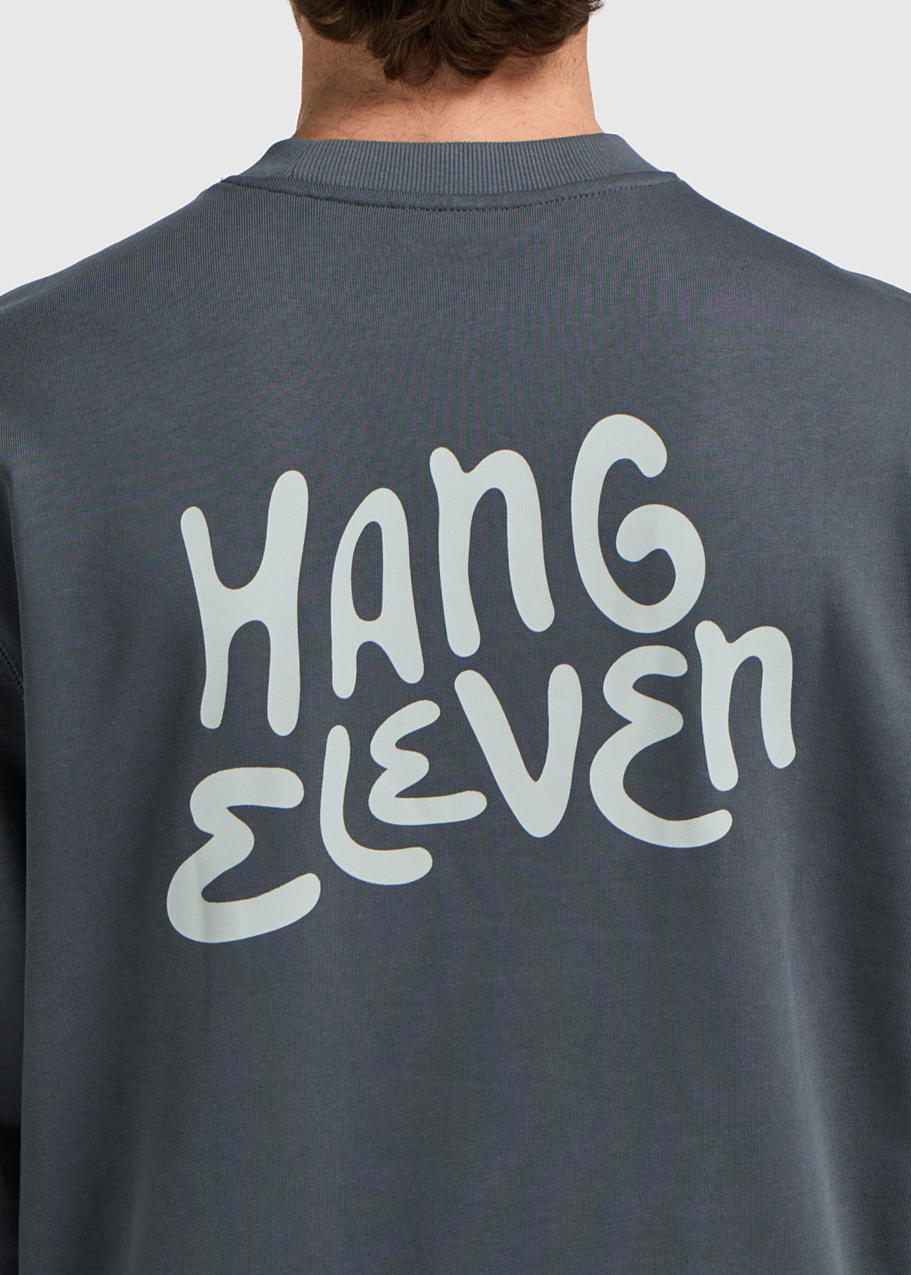 T-shirt à col rond de la marque - Bleu Ombré