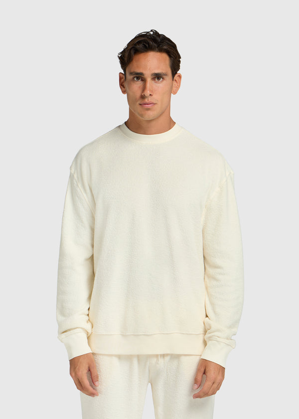 Toweling Bouclé Crewneck - Off White