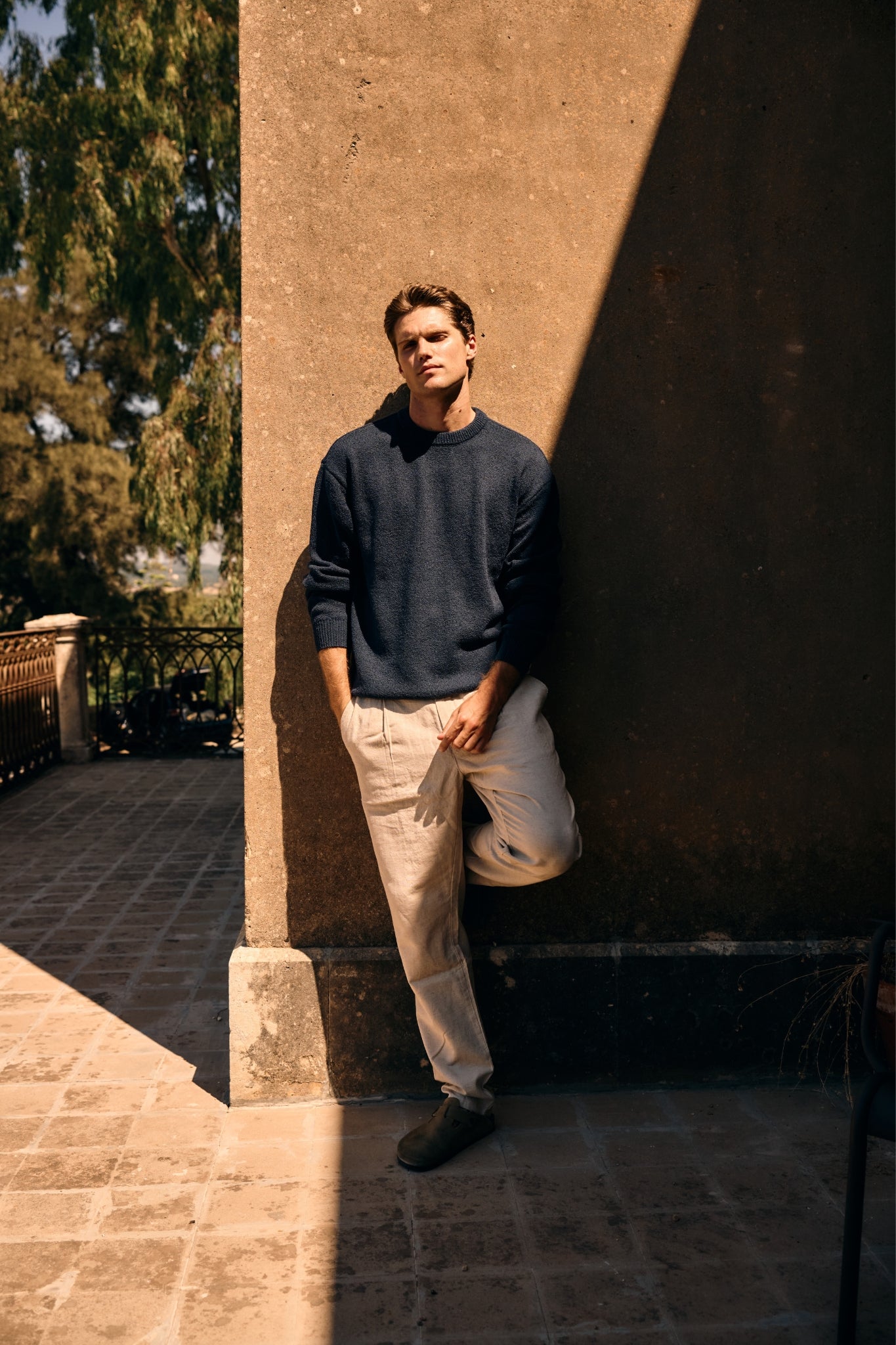 Loop Knit Crewneck - Navy Blue