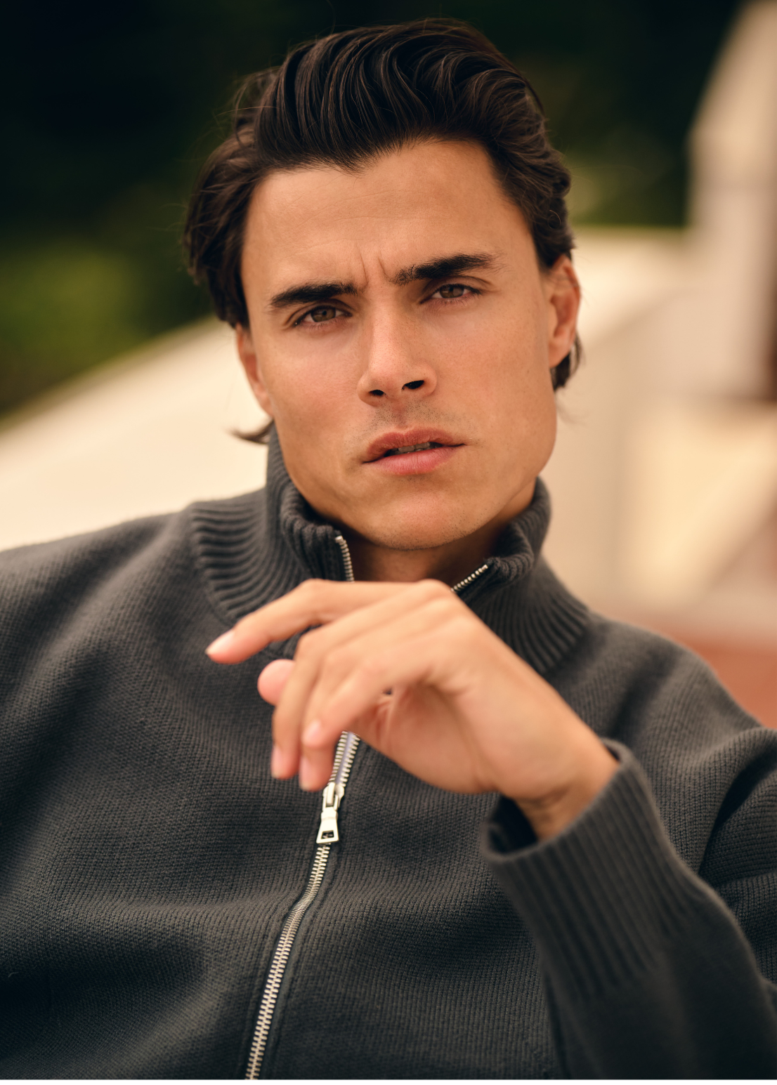 Knitted Full Zip Vest - Anthracite