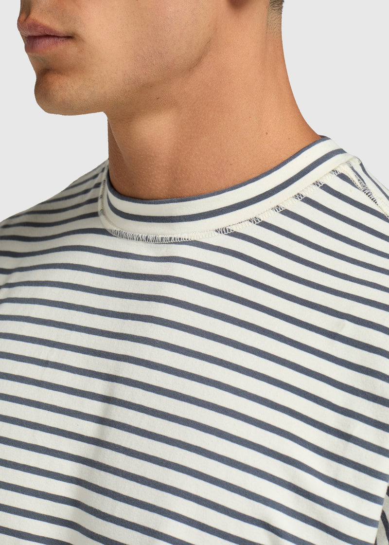 Boxy Stripe Tee - Ombre Blue