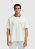 Washed Collar Tee - Navy Blue