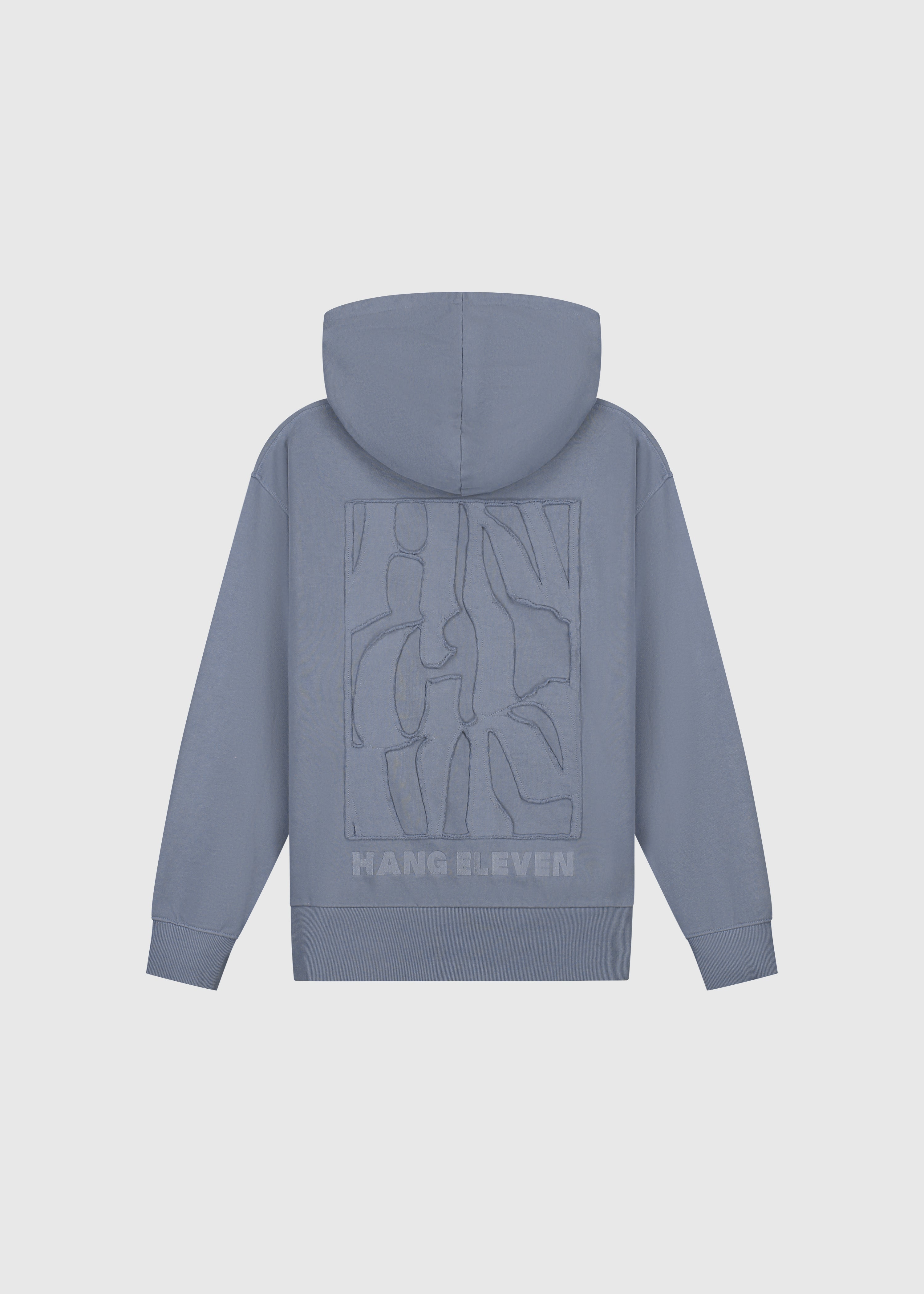 Back Embro Hoodie - Stone Grey