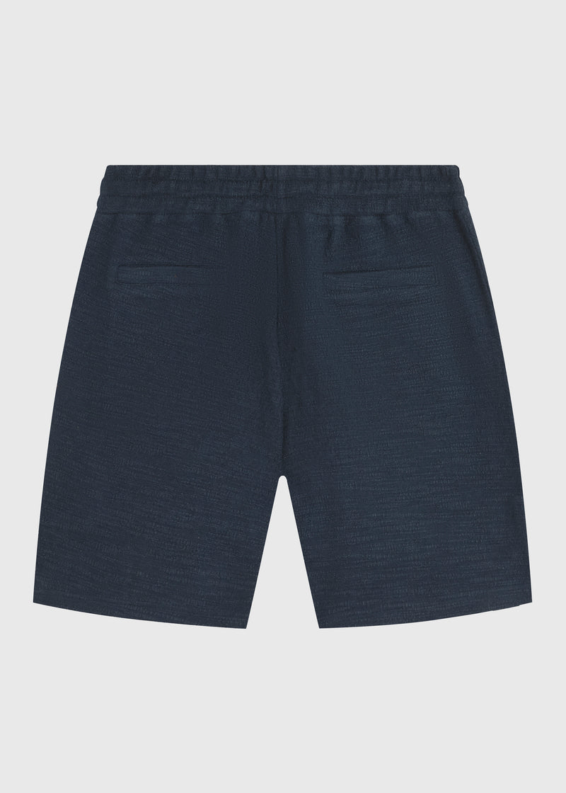 Bouclé-Shorts – Marineblau