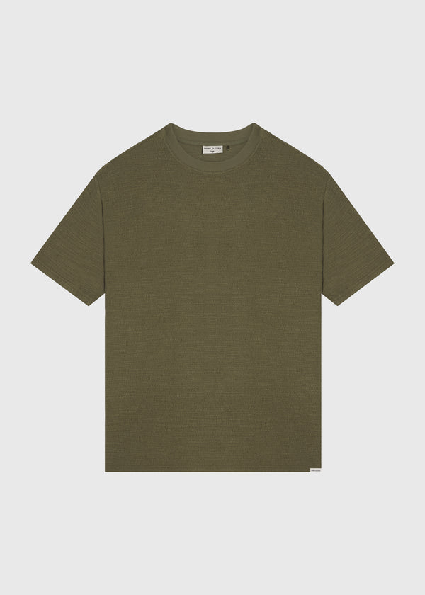 Boucle Tee - Olive Green