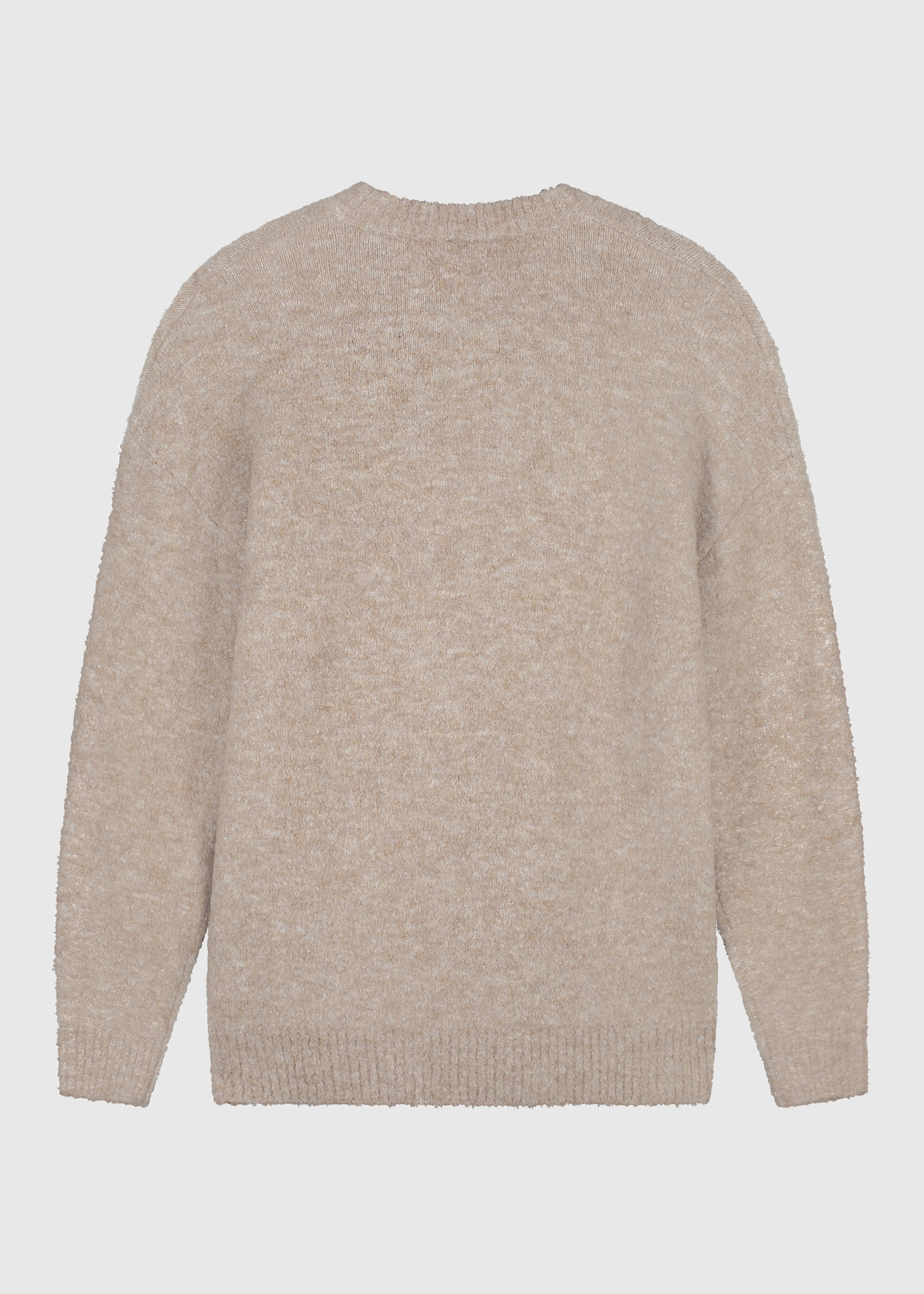 Pull en tricot bouclé avec logo - Sable