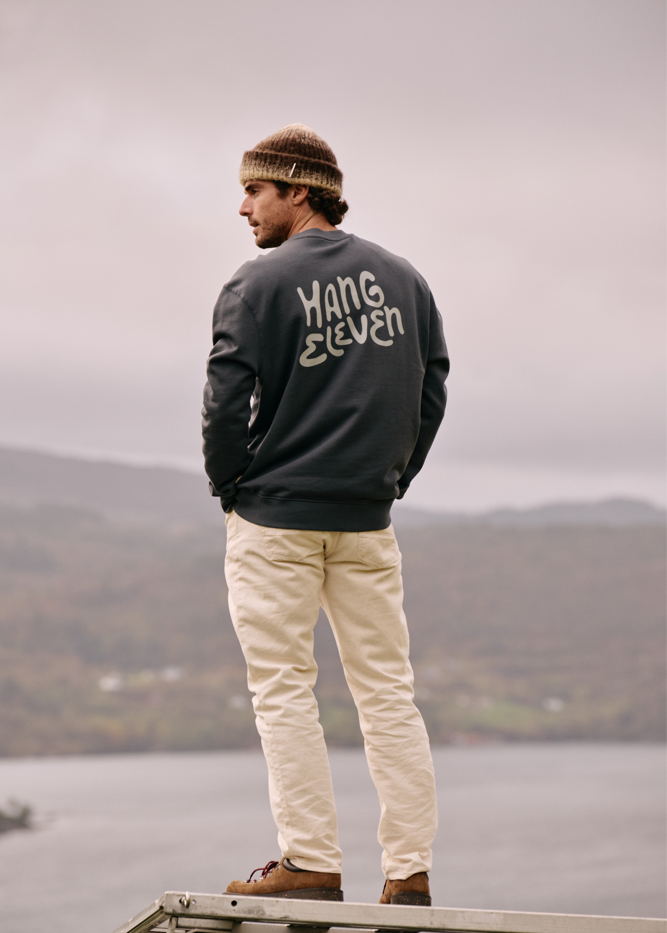 T-shirt à col rond de la marque - Bleu Ombré