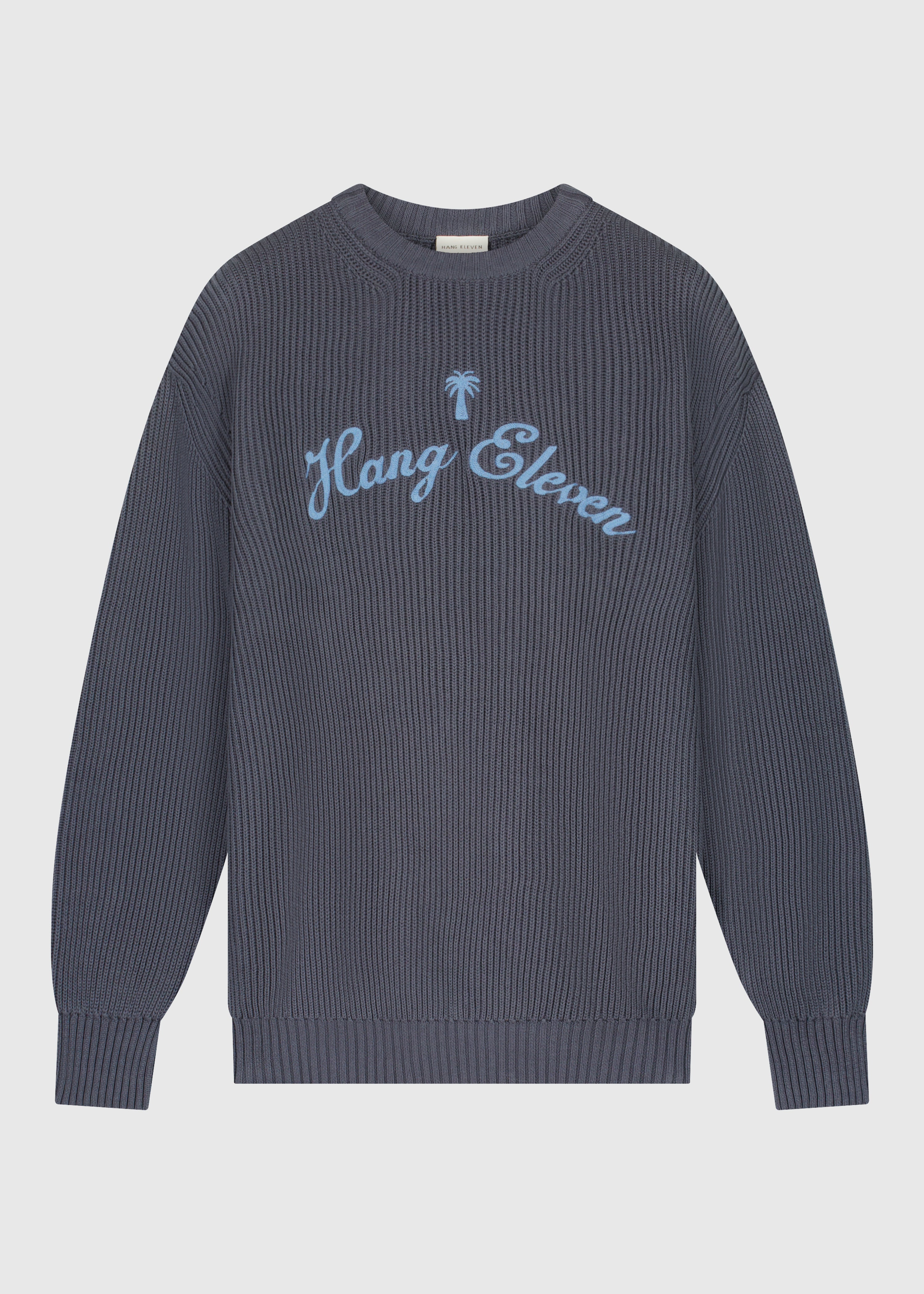 Palm Logo Knit Crewneck - Mid Blue