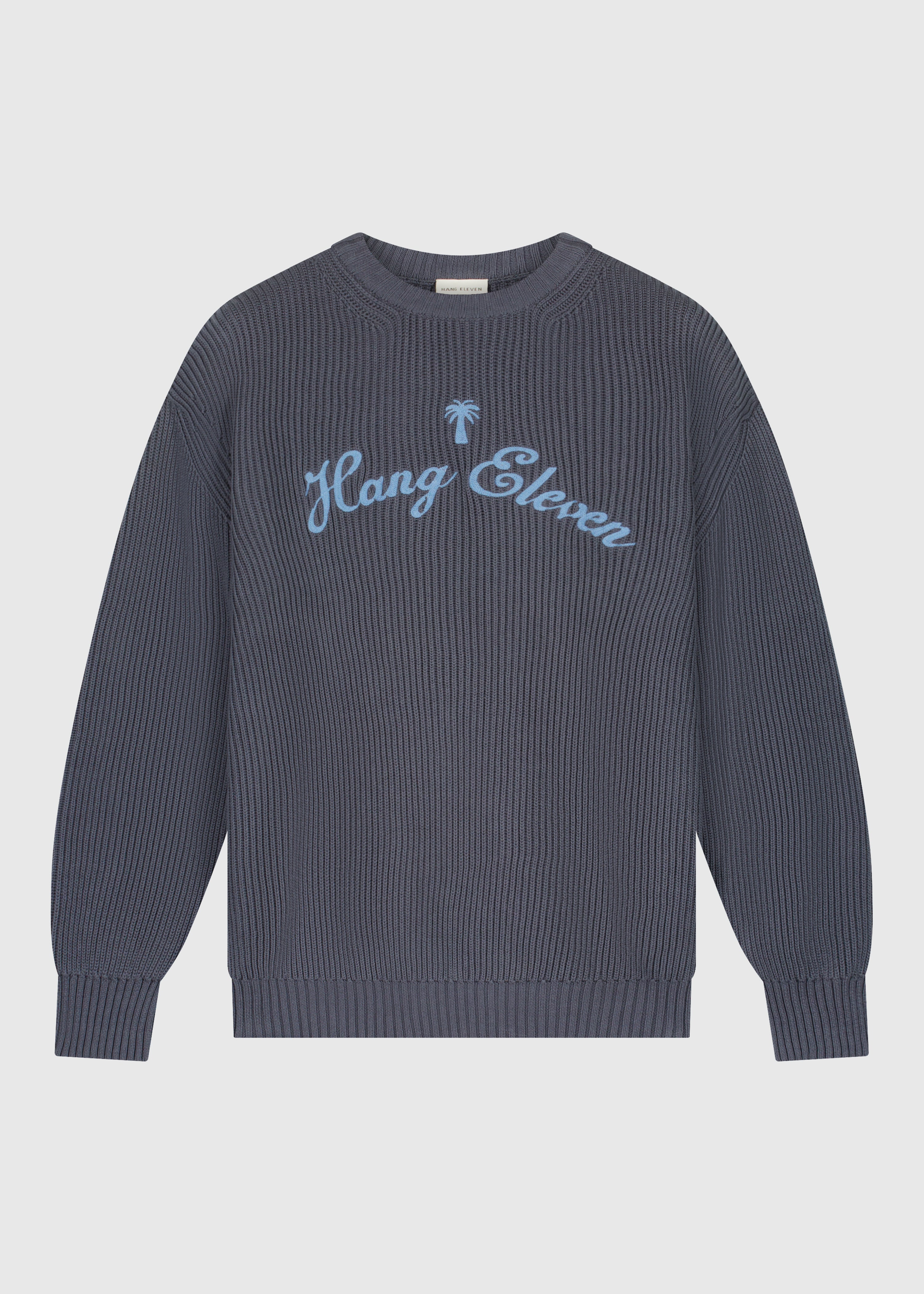 Palm Logo Knit Crewneck - Mid Blue