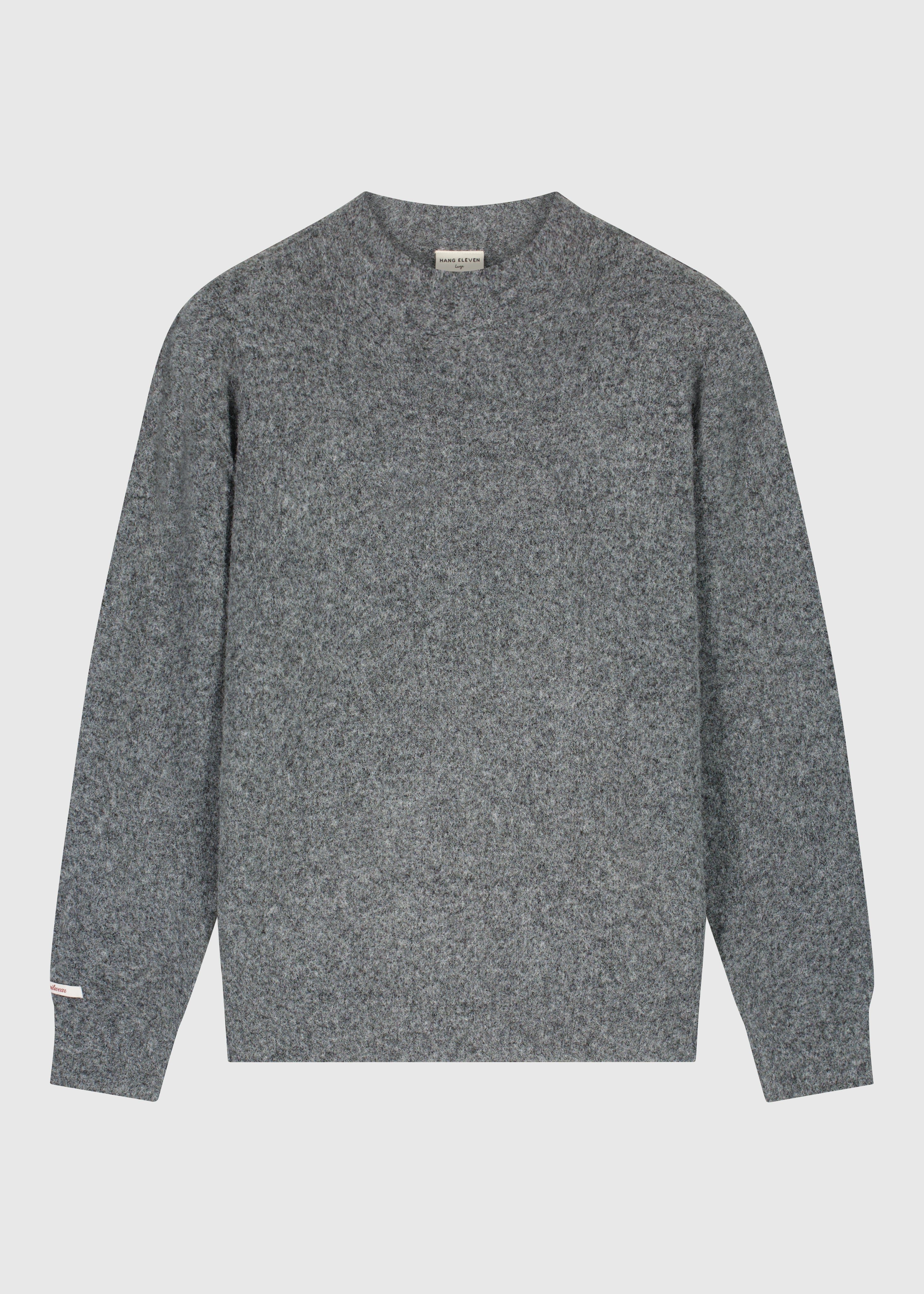 Cozy Brand Knit Crewneck - Anthracite