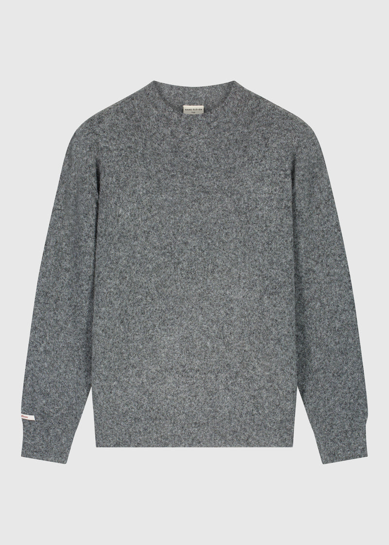 Cozy Brand Strickpullover mit Rundhalsausschnitt – Anthrazit