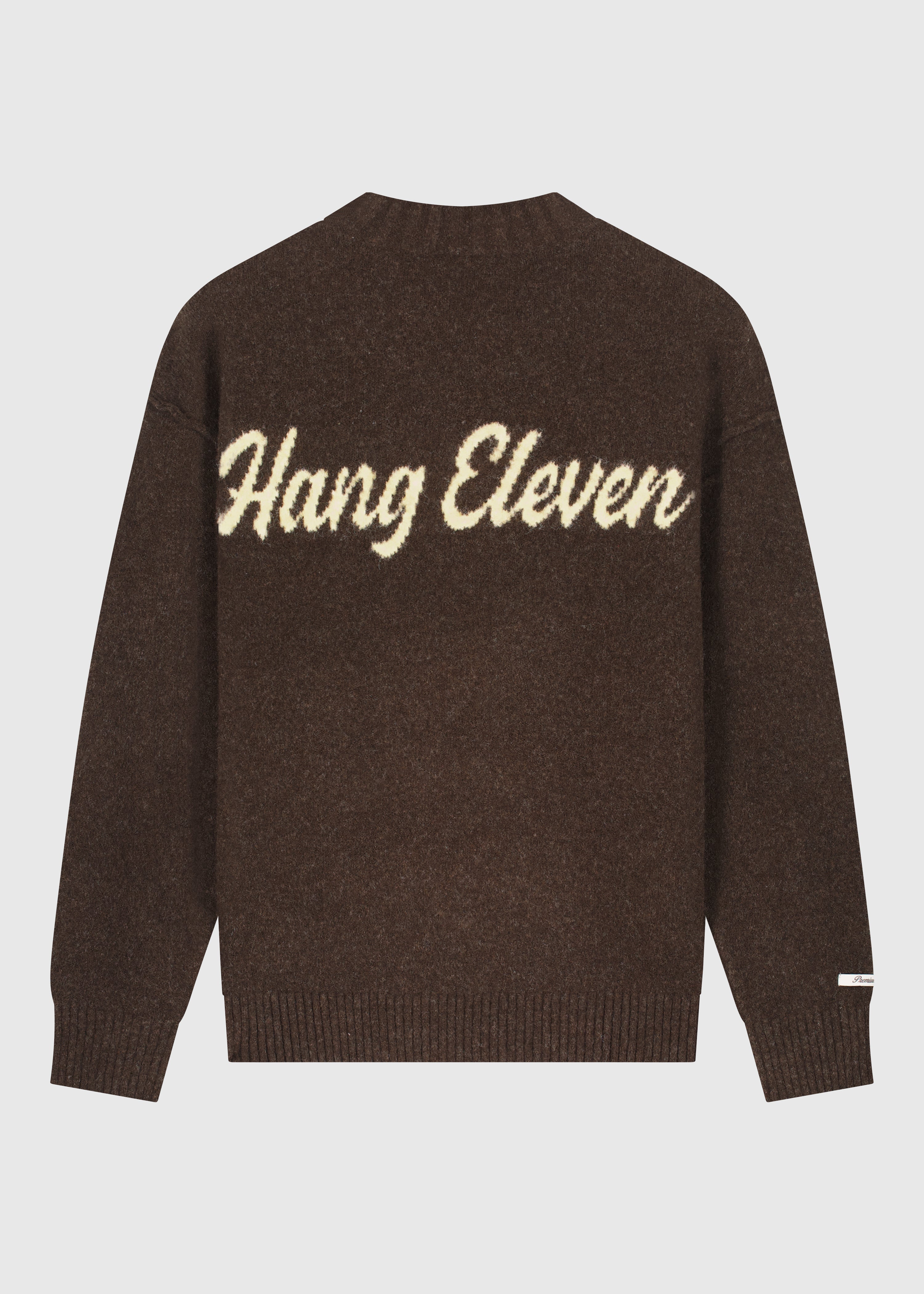 Cozy Brand Knit Crewneck - Brown