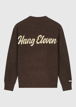 Cozy Brand Knit Crewneck - Brown